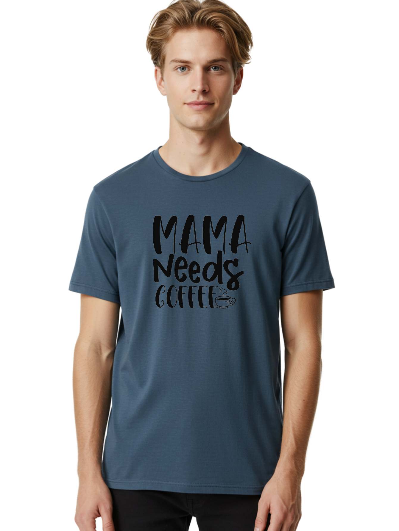 Mama-Needs-Coffee Men'S Graphic Tee, 100% Cotton, Comfortable Casual Summer Wear, Machine Washable, Funny Mom Quote, Coffee Humor, Motherhood, Caffeine Fix, Mom Life, Humorous Saying, Coffee Lover, Mama Needs Coffee Aad434 18