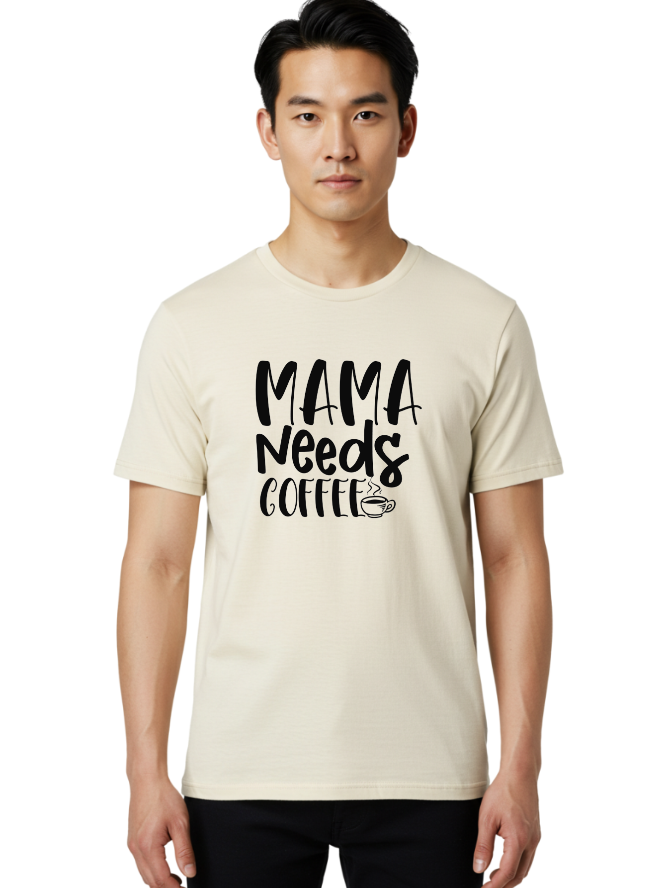 Mama-Needs-Coffee Men'S Graphic Tee, 100% Cotton, Comfortable Casual Summer Wear, Machine Washable, Funny Mom Quote, Coffee Humor, Motherhood, Caffeine Fix, Mom Life, Humorous Saying, Coffee Lover, Mama Needs Coffee Aad434 4