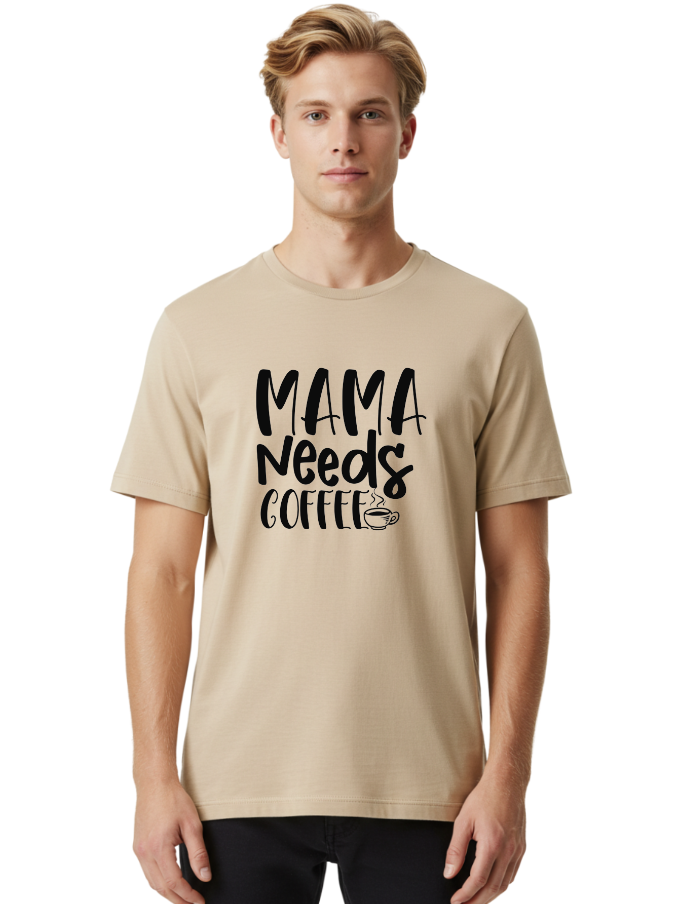 Mama-Needs-Coffee Men'S Graphic Tee, 100% Cotton, Comfortable Casual Summer Wear, Machine Washable, Funny Mom Quote, Coffee Humor, Motherhood, Caffeine Fix, Mom Life, Humorous Saying, Coffee Lover, Mama Needs Coffee Aad434 20