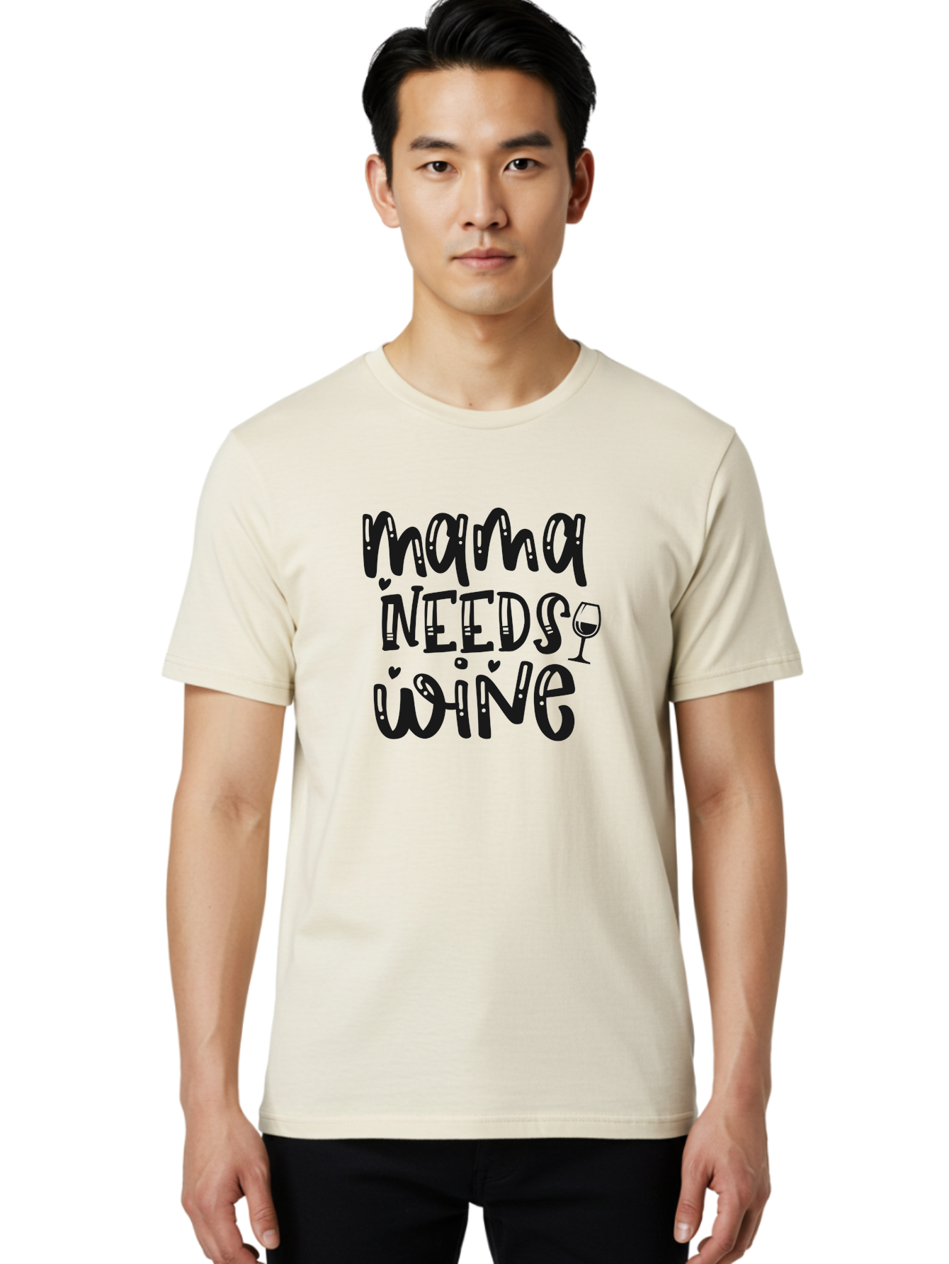 Mama-Needs-Wine Men'S Graphic Tee, 100% Cotton, Comfortable Casual Summer Wear, Machine Washable, Funny Quote, Wine Humor, Mama Needs Wine, Mom Life, Wine Lover, Humorous Saying, Witty Phrase, Mother'S Day Gift Aad435 22