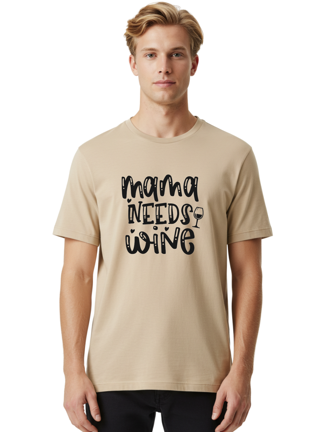 Mama-Needs-Wine Men'S Graphic Tee, 100% Cotton, Comfortable Casual Summer Wear, Machine Washable, Funny Quote, Wine Humor, Mama Needs Wine, Mom Life, Wine Lover, Humorous Saying, Witty Phrase, Mother'S Day Gift Aad435 4