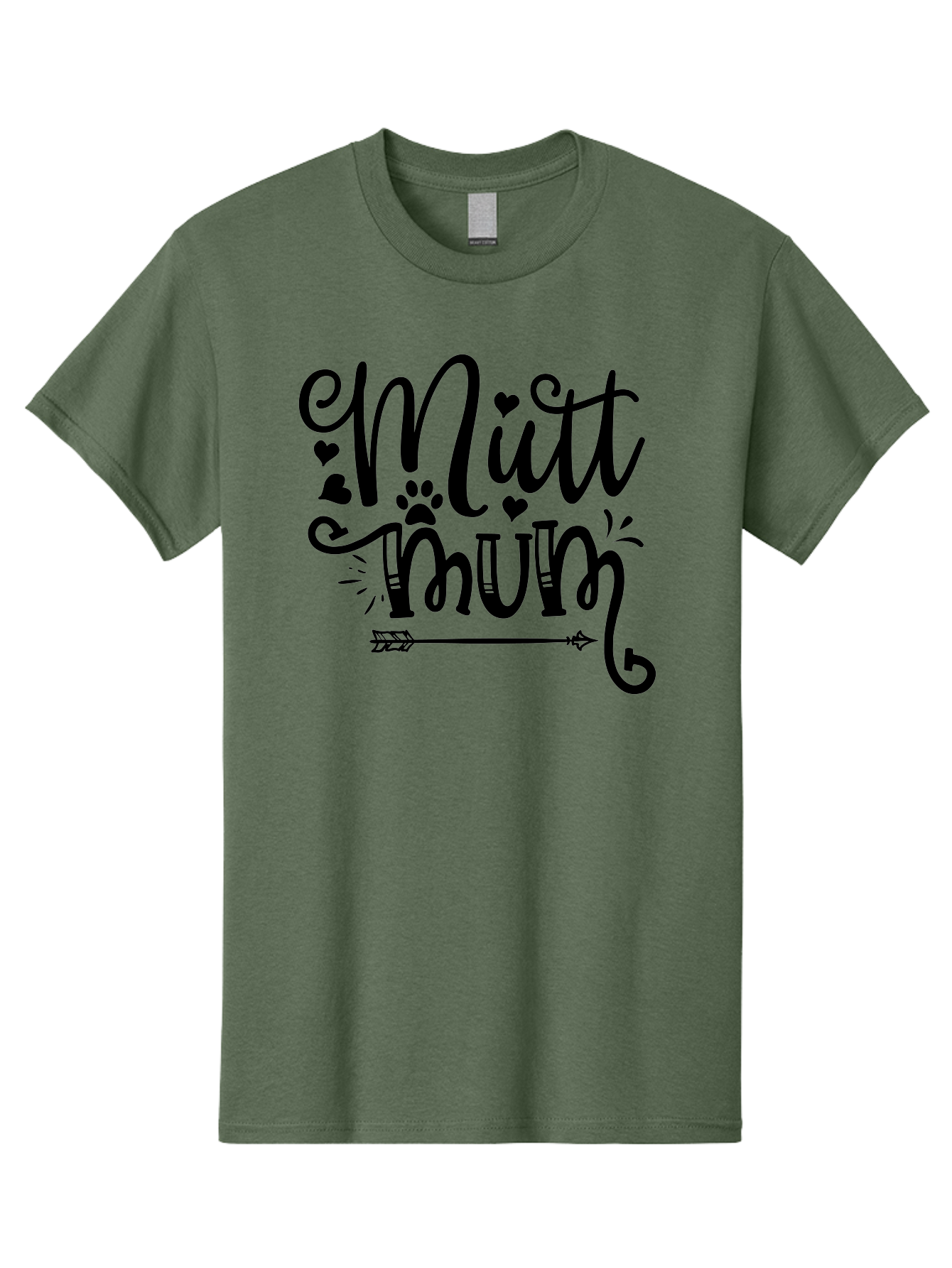 Mitt-Mum Men'S Graphic Tee, 100% Cotton, Comfortable Casual Summer Wear, Machine Washable, Mitt Mum, Dog Mom, Pet Lover, Cute Typography, Black Font, Hearts, Paw Print, Arrow Design, Whimsical Elements, Dog Mom Gifts, Pet Accessories Aad439 27