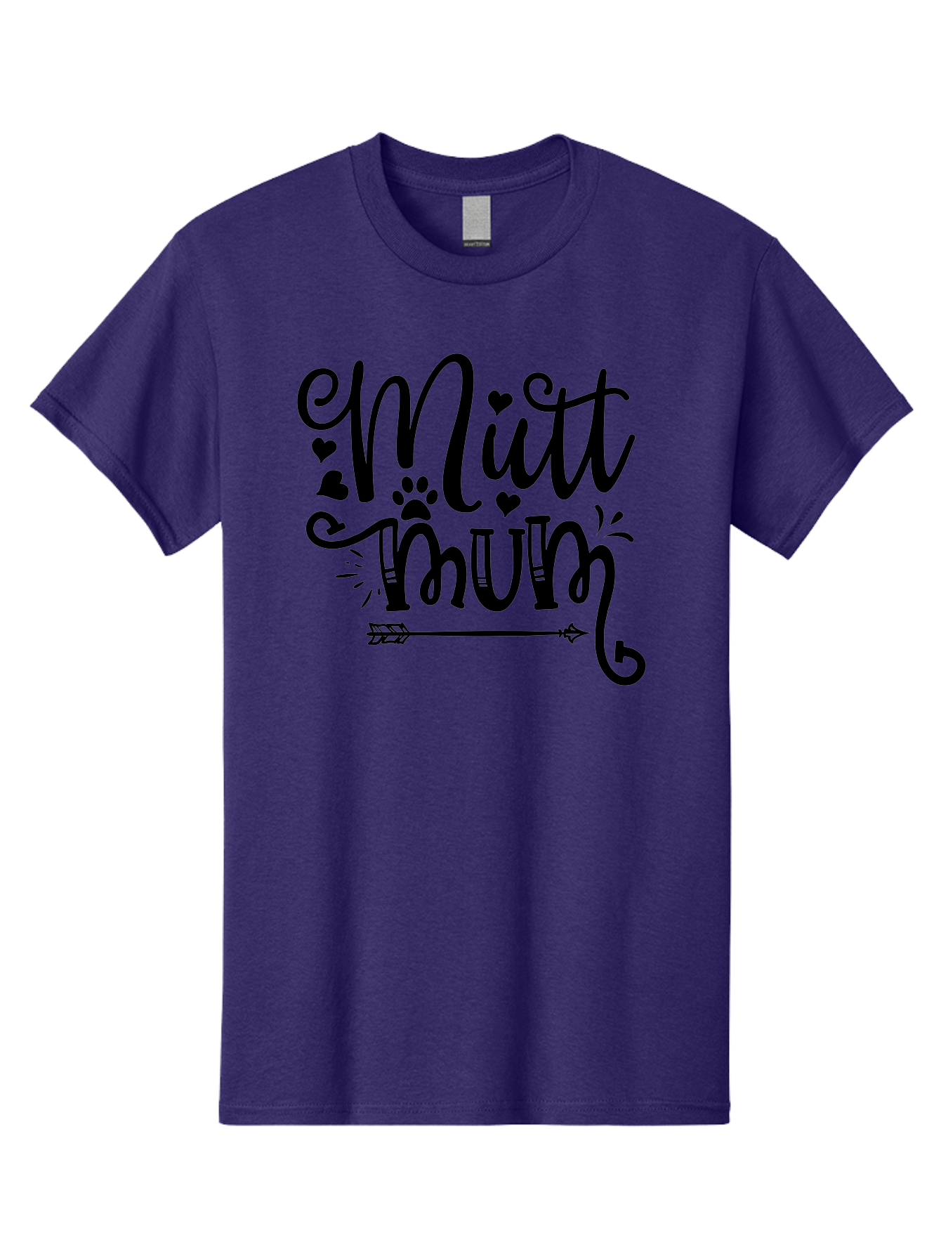 Mitt-Mum Men'S Graphic Tee, 100% Cotton, Comfortable Casual Summer Wear, Machine Washable, Mitt Mum, Dog Mom, Pet Lover, Cute Typography, Black Font, Hearts, Paw Print, Arrow Design, Whimsical Elements, Dog Mom Gifts, Pet Accessories Aad439 13