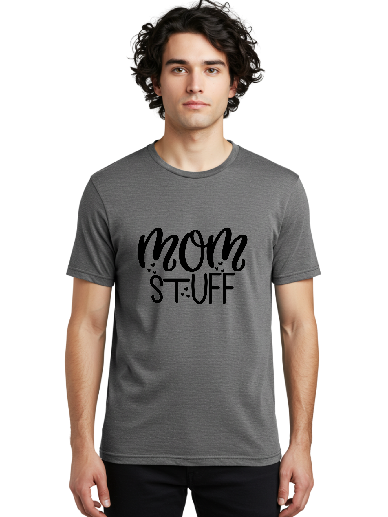 Mom-Stuff Men'S Graphic Tee, 100% Cotton, Comfortable Casual Summer Wear, Machine Washable, Mom Stuff, Motherhood, Mom Life, Heartwarming Design, Typography, Inspirational Quote, Motherly Love, Cute Graphics Aad443 6