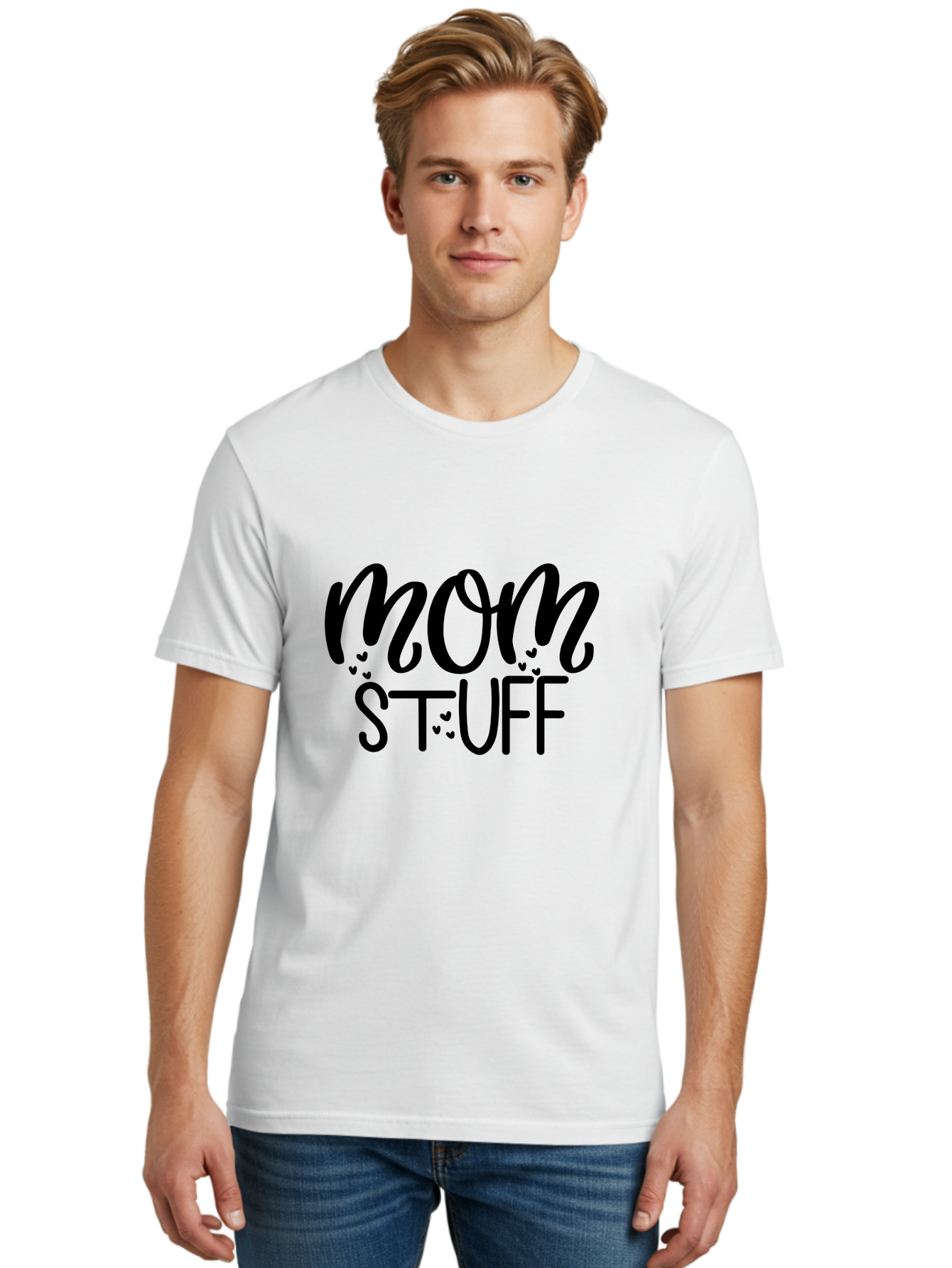 Mom-Stuff Men'S Graphic Tee, 100% Cotton, Comfortable Casual Summer Wear, Machine Washable, Mom Stuff, Motherhood, Mom Life, Heartwarming Design, Typography, Inspirational Quote, Motherly Love, Cute Graphics Aad443 18