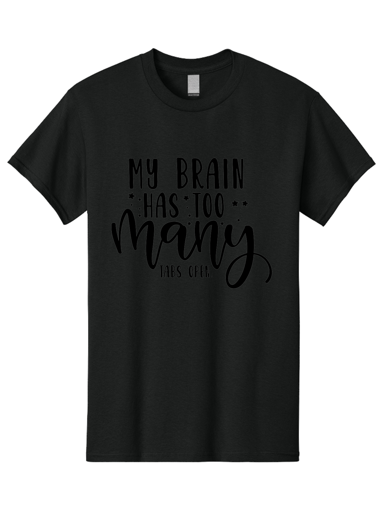 My-Brain-Has-Too-Many-Tabs-Open Men'S Graphic Tee, 100% Cotton, Comfortable Casual Summer Wear, Machine Washable, Funny Quote, Humorous Saying, Relatable Phrase, Brain Overload, Too Many Tabs Open, Mental Multitasking, Quirky Humor, Aad449 15