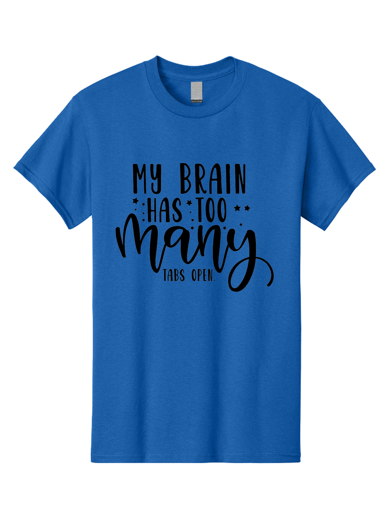 My-Brain-Has-Too-Many-Tabs-Open Men'S Graphic Tee, 100% Cotton, Comfortable Casual Summer Wear, Machine Washable, Funny Quote, Humorous Saying, Relatable Phrase, Brain Overload, Too Many Tabs Open, Mental Multitasking, Quirky Humor, Aad449 7