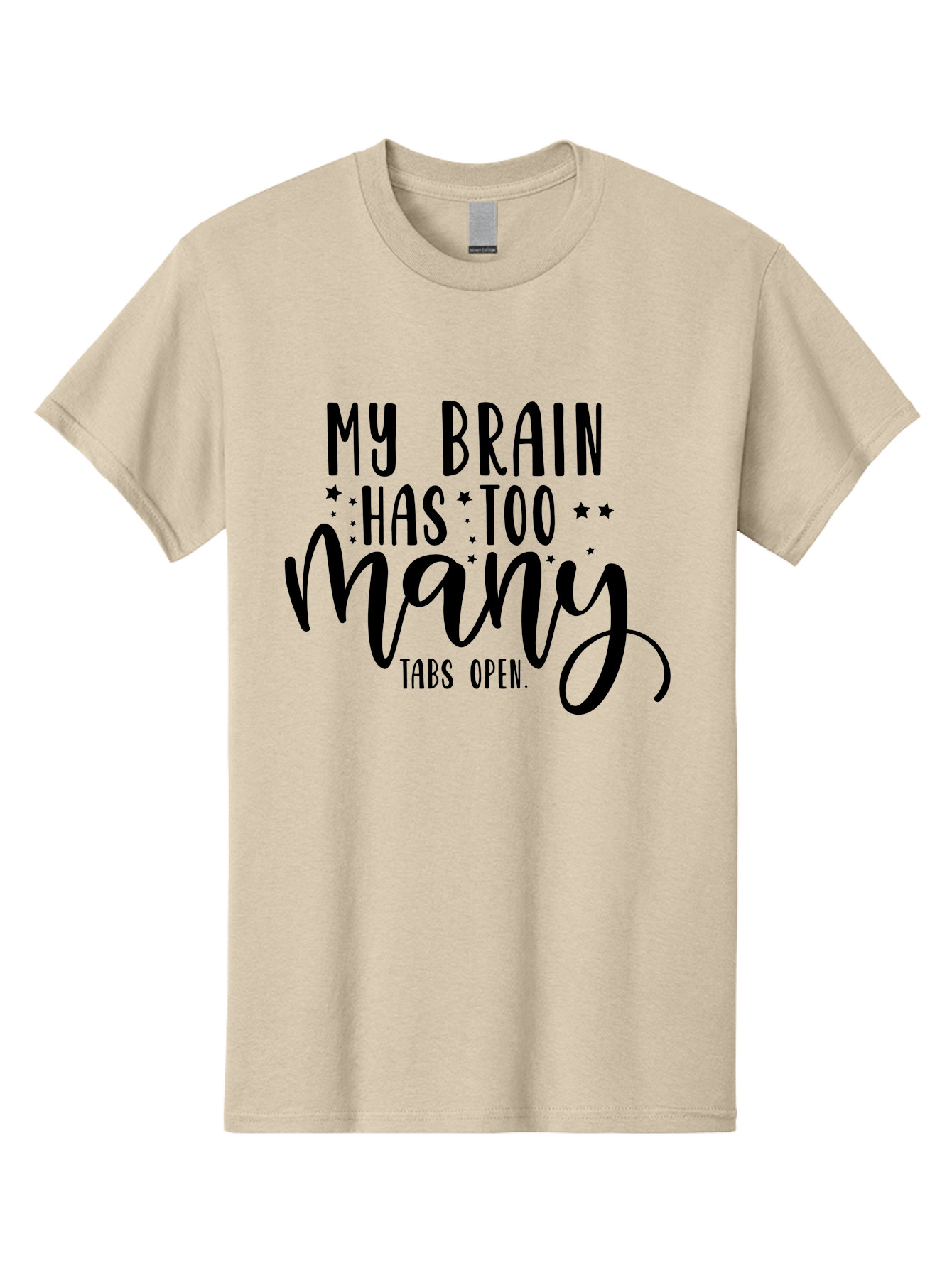 My-Brain-Has-Too-Many-Tabs-Open Men'S Graphic Tee, 100% Cotton, Comfortable Casual Summer Wear, Machine Washable, Funny Quote, Humorous Saying, Relatable Phrase, Brain Overload, Too Many Tabs Open, Mental Multitasking, Quirky Humor, Aad449 13