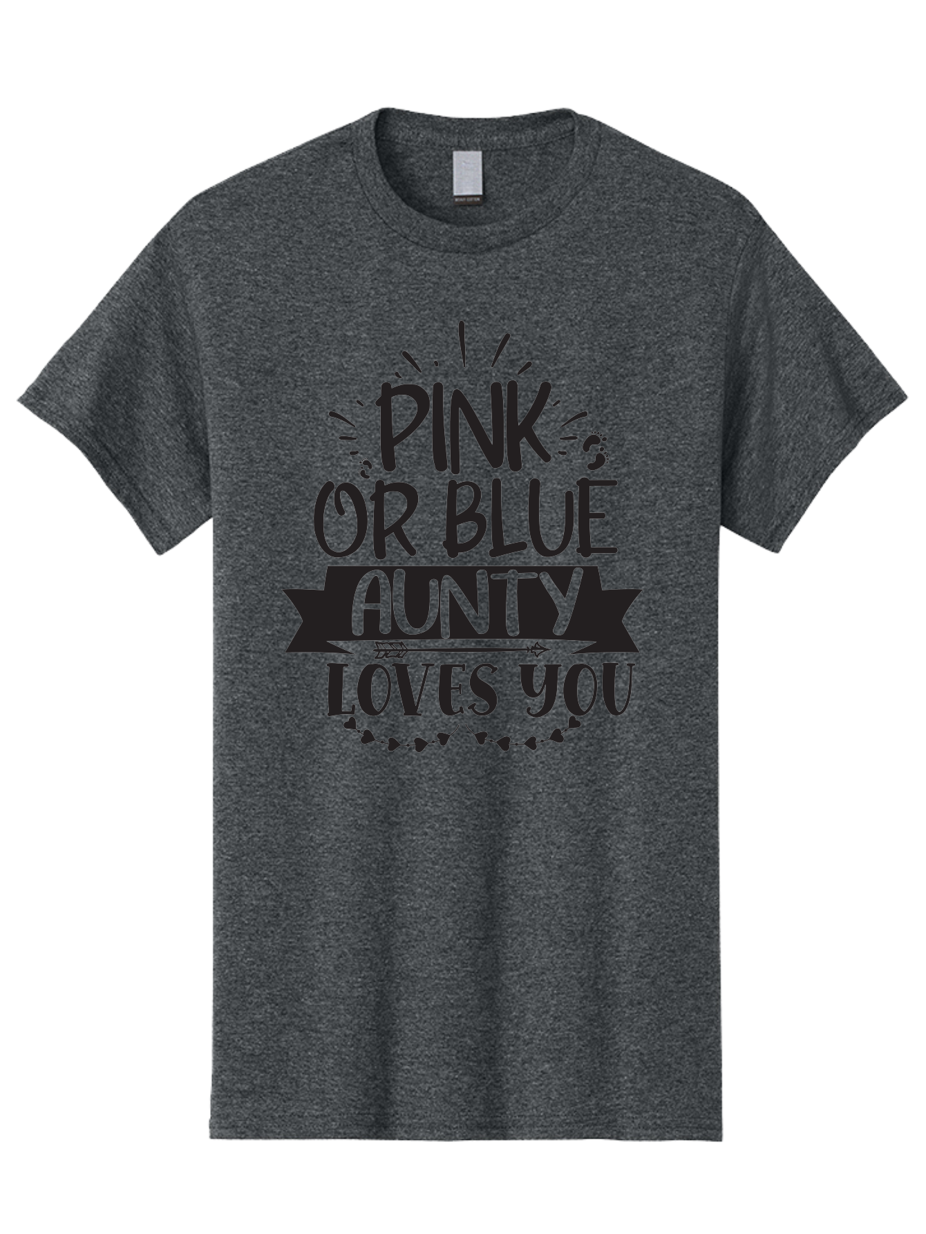 Pink-Or-Blue-Aunty-Loves-You Men'S Graphic Tee, 100% Cotton, Comfortable Casual Summer Wear, Machine Washable, Gender Reveal Message, Aunty Loves You, Pink Or Blue Theme, Baby Announcement, Cute Design, Fun Typography, Playful Decor, Aad455 11