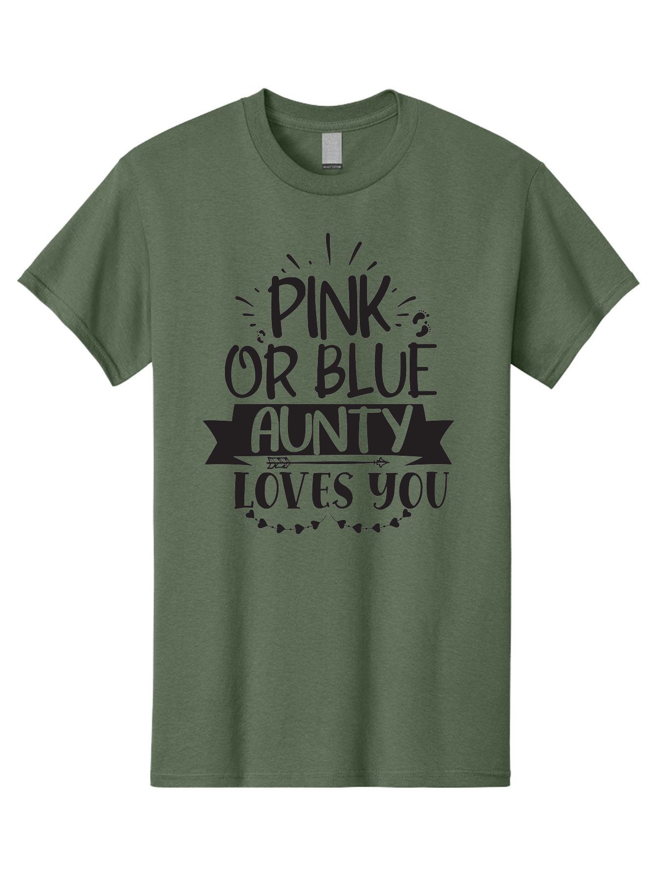 Pink-Or-Blue-Aunty-Loves-You Men'S Graphic Tee, 100% Cotton, Comfortable Casual Summer Wear, Machine Washable, Gender Reveal Message, Aunty Loves You, Pink Or Blue Theme, Baby Announcement, Cute Design, Fun Typography, Playful Decor, Aad455 3