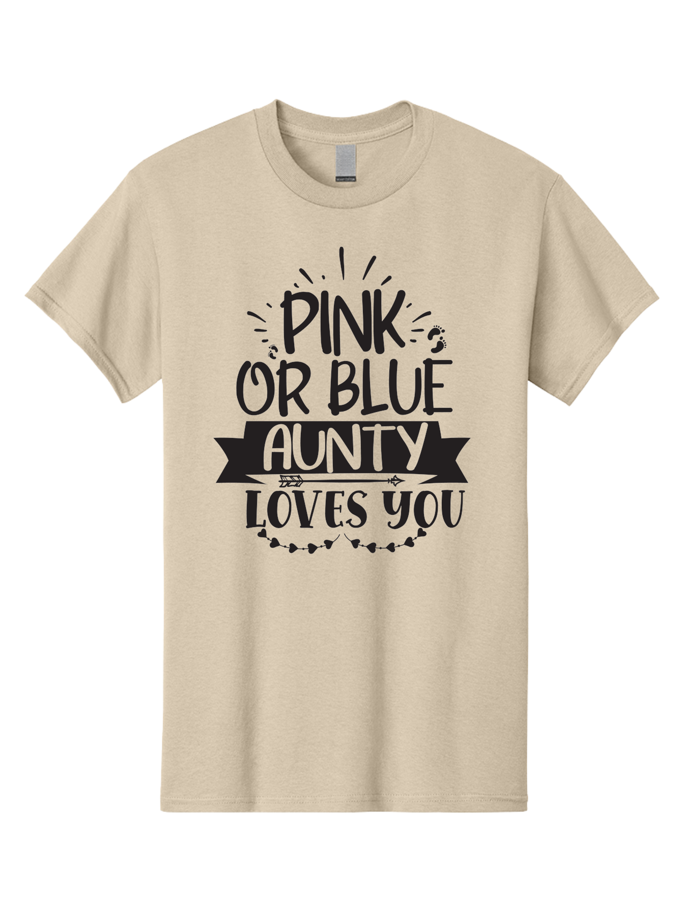 Pink-Or-Blue-Aunty-Loves-You Men'S Graphic Tee, 100% Cotton, Comfortable Casual Summer Wear, Machine Washable, Gender Reveal Message, Aunty Loves You, Pink Or Blue Theme, Baby Announcement, Cute Design, Fun Typography, Playful Decor, Aad455 27