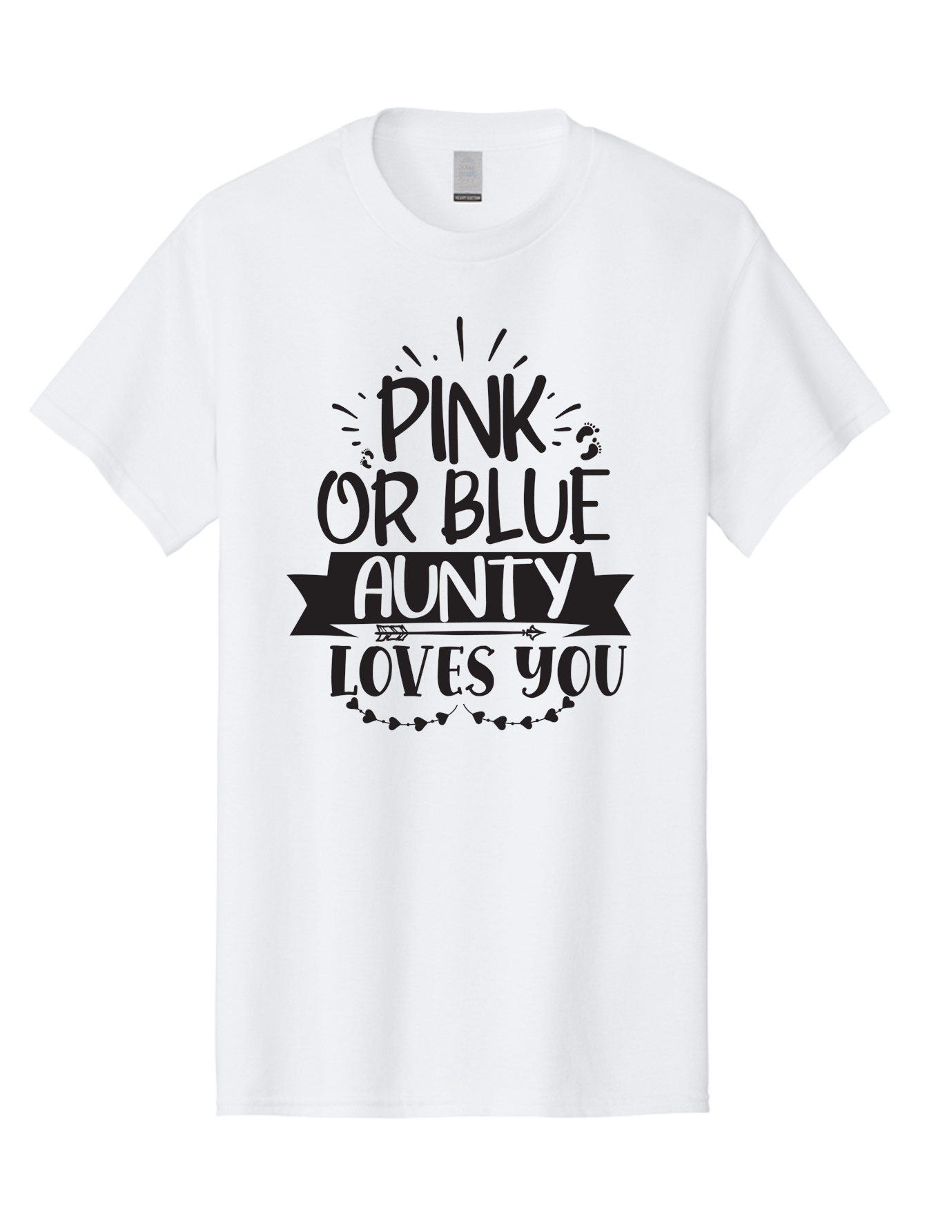 Pink-Or-Blue-Aunty-Loves-You Men'S Graphic Tee, 100% Cotton, Comfortable Casual Summer Wear, Machine Washable, Gender Reveal Message, Aunty Loves You, Pink Or Blue Theme, Baby Announcement, Cute Design, Fun Typography, Playful Decor, Aad455 7
