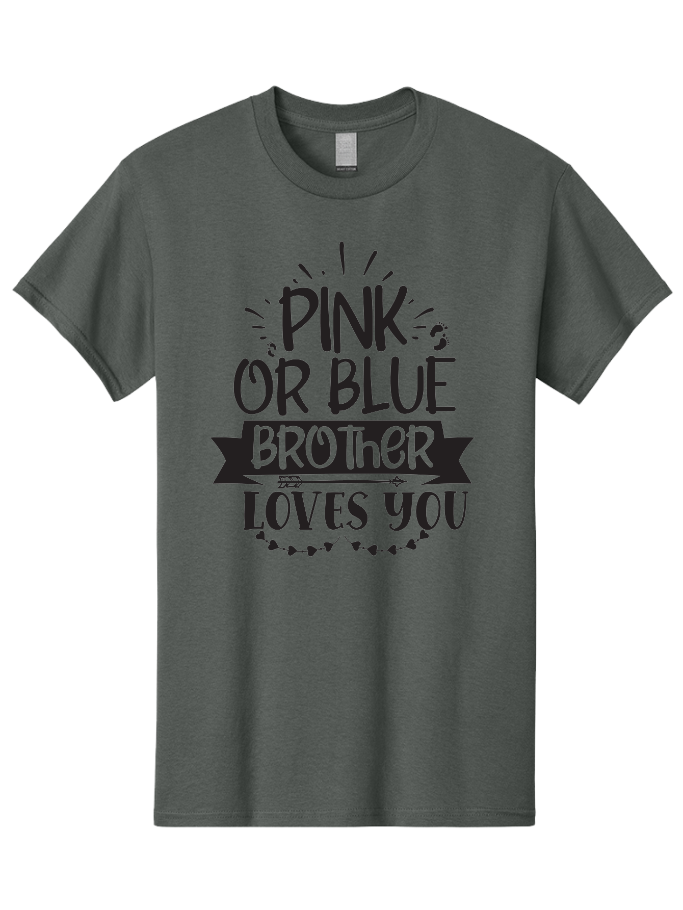 Pink-Or-Blue-Brother-Loves-You Men'S Graphic Tee, 100% Cotton, Comfortable Casual Summer Wear, Machine Washable, Baby Announcement, Pink Or Blue, Brother Loves You, Baby Reveal, Gender Reveal Party, New Baby, Sibling Love, Baby Shower, Aad456 19