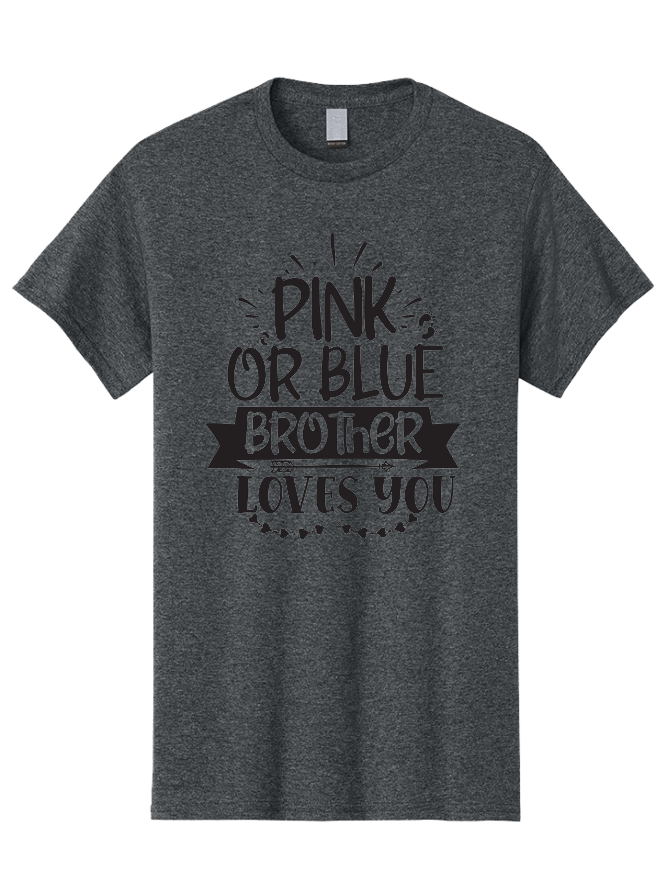Pink-Or-Blue-Brother-Loves-You Men'S Graphic Tee, 100% Cotton, Comfortable Casual Summer Wear, Machine Washable, Baby Announcement, Pink Or Blue, Brother Loves You, Baby Reveal, Gender Reveal Party, New Baby, Sibling Love, Baby Shower, Aad456 29