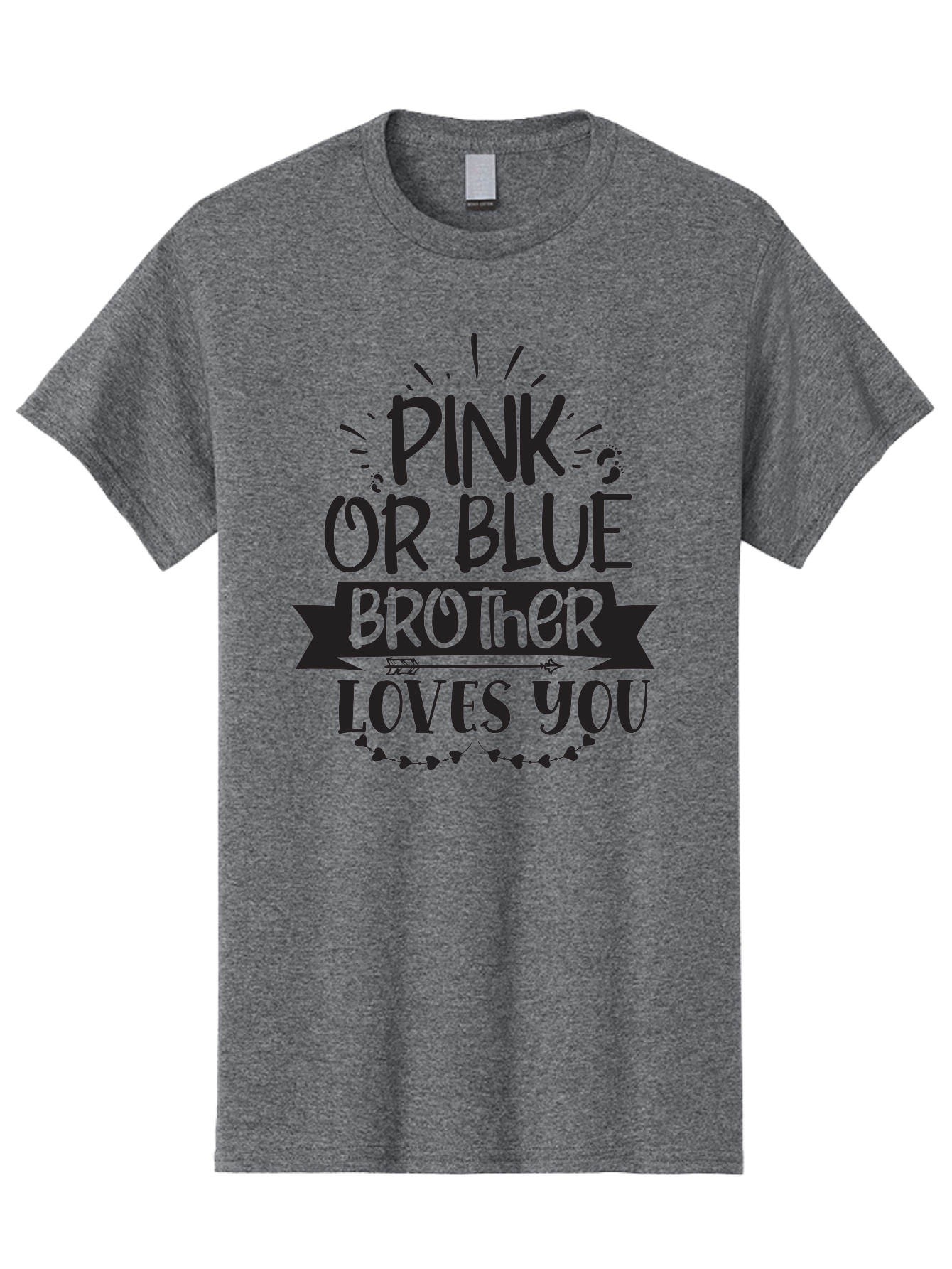 Pink-Or-Blue-Brother-Loves-You Men'S Graphic Tee, 100% Cotton, Comfortable Casual Summer Wear, Machine Washable, Baby Announcement, Pink Or Blue, Brother Loves You, Baby Reveal, Gender Reveal Party, New Baby, Sibling Love, Baby Shower, Aad456 23