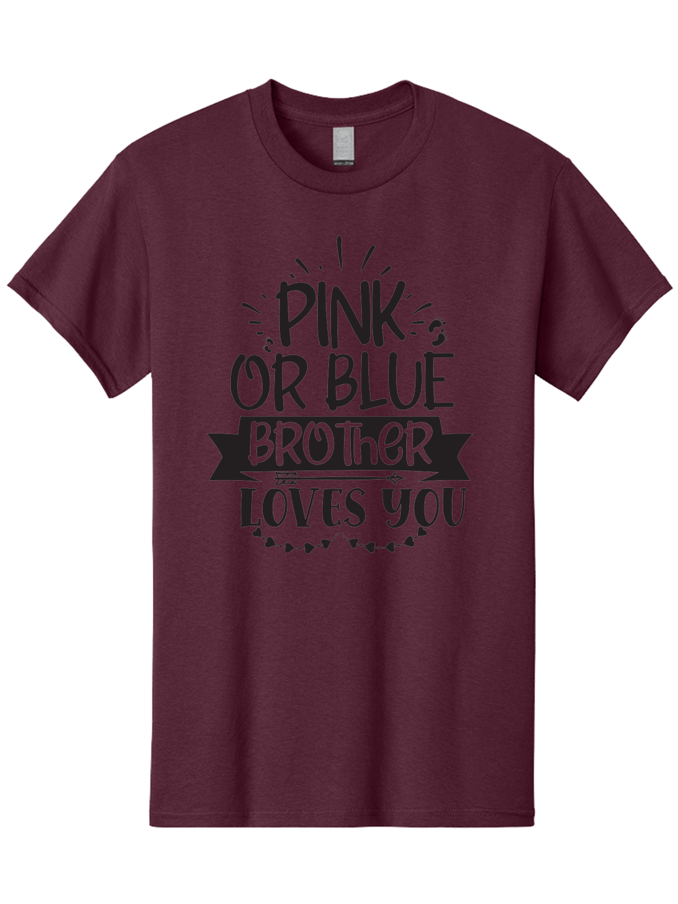 Pink-Or-Blue-Brother-Loves-You Men'S Graphic Tee, 100% Cotton, Comfortable Casual Summer Wear, Machine Washable, Baby Announcement, Pink Or Blue, Brother Loves You, Baby Reveal, Gender Reveal Party, New Baby, Sibling Love, Baby Shower, Aad456 27