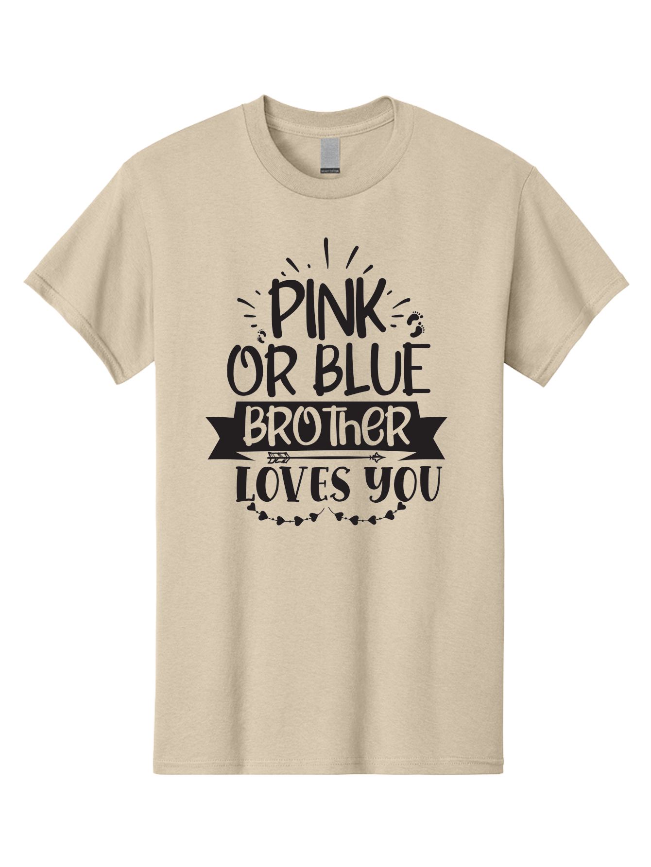 Pink-Or-Blue-Brother-Loves-You Men'S Graphic Tee, 100% Cotton, Comfortable Casual Summer Wear, Machine Washable, Baby Announcement, Pink Or Blue, Brother Loves You, Baby Reveal, Gender Reveal Party, New Baby, Sibling Love, Baby Shower, Aad456 3
