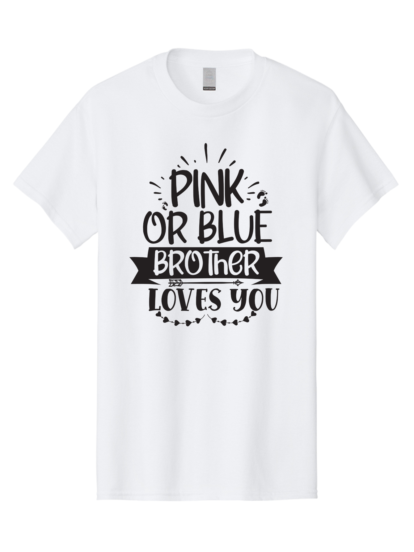 Pink-Or-Blue-Brother-Loves-You Men'S Graphic Tee, 100% Cotton, Comfortable Casual Summer Wear, Machine Washable, Baby Announcement, Pink Or Blue, Brother Loves You, Baby Reveal, Gender Reveal Party, New Baby, Sibling Love, Baby Shower, Aad456 15