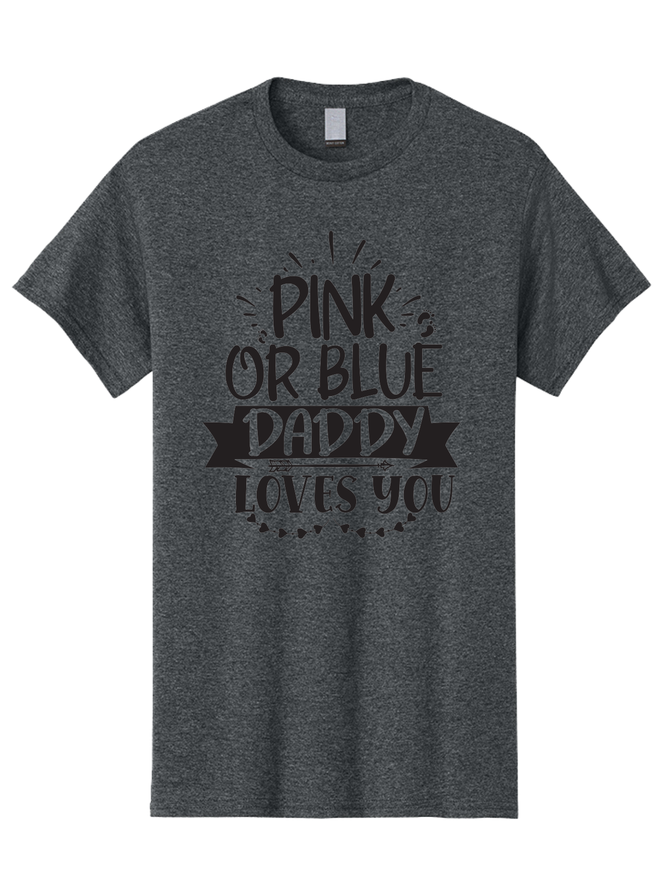 Pink-Or-Blue-Daddy-Loves-You Men'S Graphic Tee, 100% Cotton, Comfortable Casual Summer Wear, Machine Washable, Gender Reveal Announcement, Daddy Loves You, Pink Or Blue, Baby Shower Decoration, Pregnancy Reveal, Funny Quote, Cute Design, Aad457 13