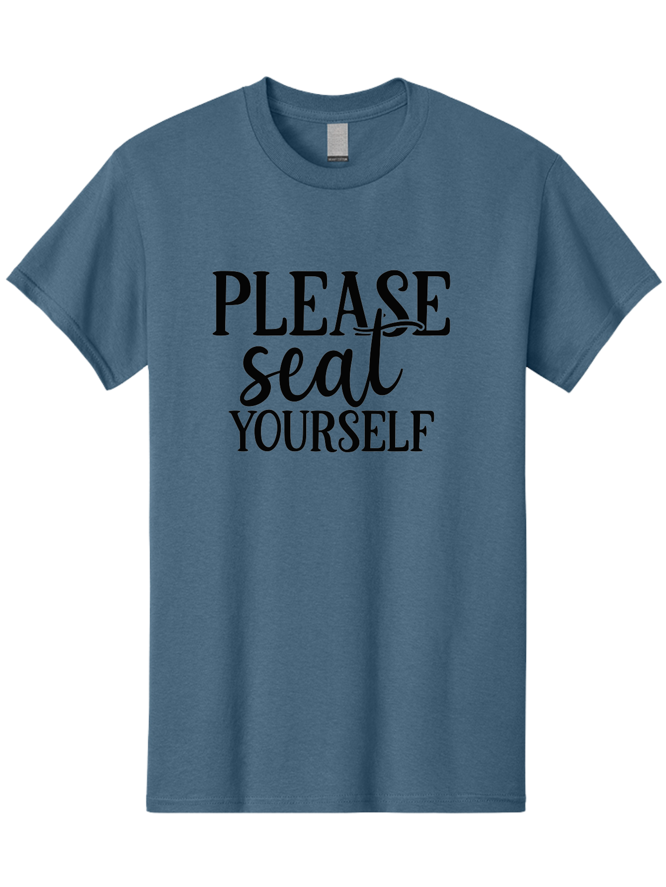 Please-Seat-Yourself Men'S Graphic Tee, 100% Cotton, Comfortable Casual Summer Wear, Machine Washable, Funny Typography, Playful Phrases, Quirky Quotes, Clever Sayings, Humorous Designs, Witty One-Liners, Please Seat Yourself, Typographic Art Aad465 23