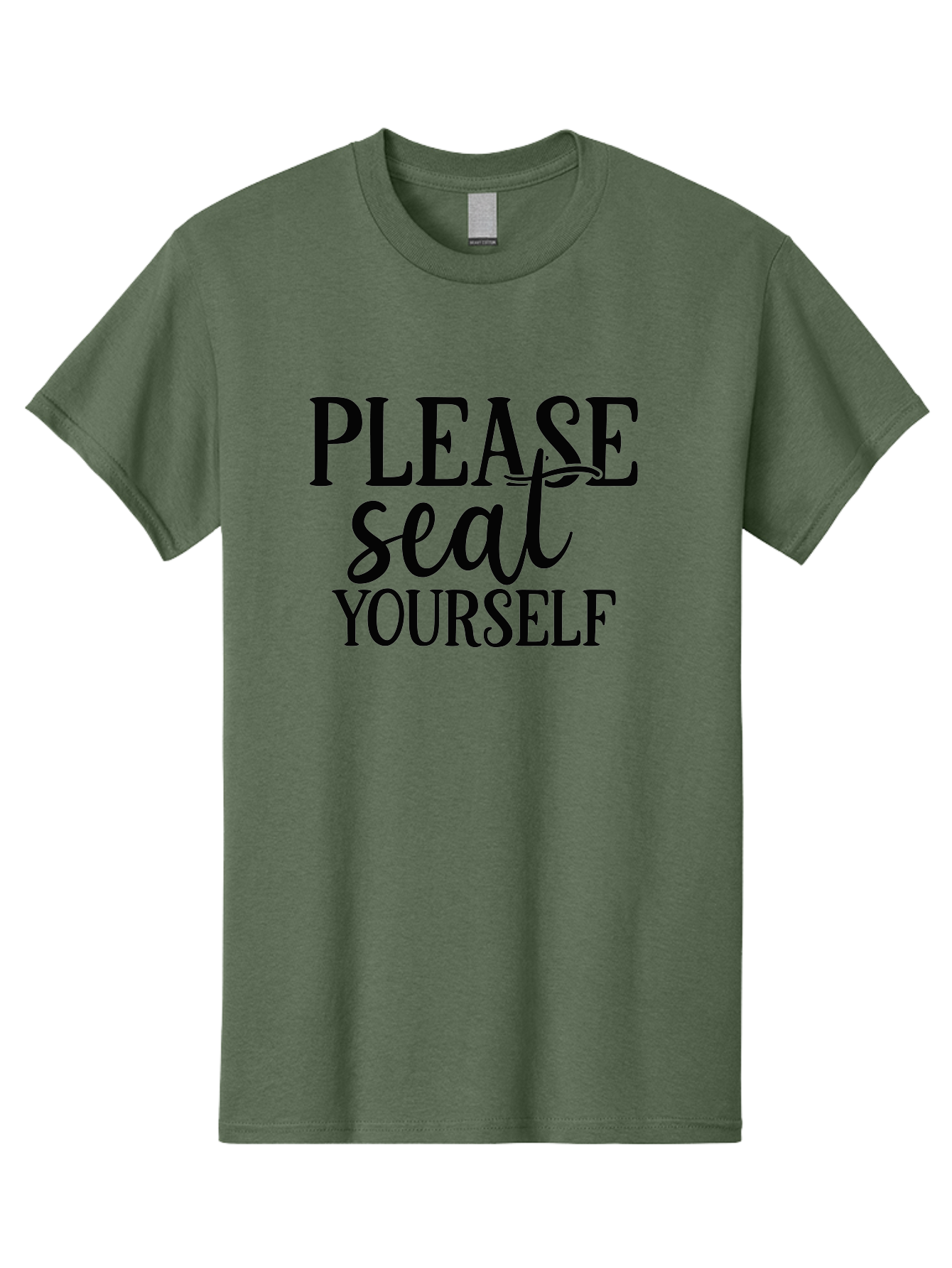 Please-Seat-Yourself Men'S Graphic Tee, 100% Cotton, Comfortable Casual Summer Wear, Machine Washable, Funny Typography, Playful Phrases, Quirky Quotes, Clever Sayings, Humorous Designs, Witty One-Liners, Please Seat Yourself, Typographic Art Aad465 9