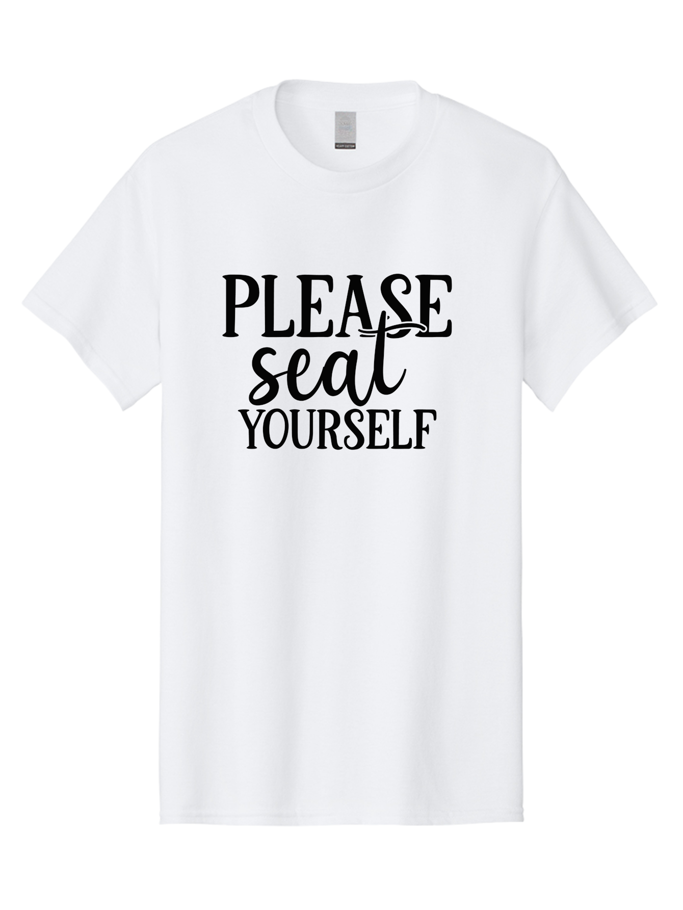 Please-Seat-Yourself Men'S Graphic Tee, 100% Cotton, Comfortable Casual Summer Wear, Machine Washable, Funny Typography, Playful Phrases, Quirky Quotes, Clever Sayings, Humorous Designs, Witty One-Liners, Please Seat Yourself, Typographic Art Aad465 21