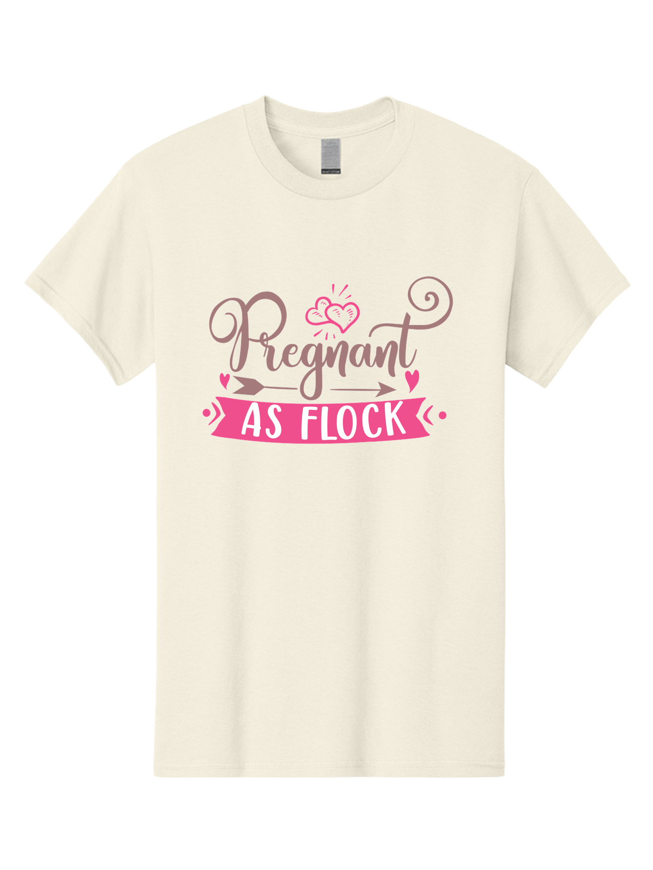 Pregnant-As-Flock Men'S Graphic Tee, 100% Cotton, Comfortable Casual Summer Wear, Machine Washable, Pregnant Announcement, Expectant Mother, Baby On Board, Pink Hearts, Cute Design, Pregnancy Reveal, New Baby, Baby Shower Gift Aad467 5