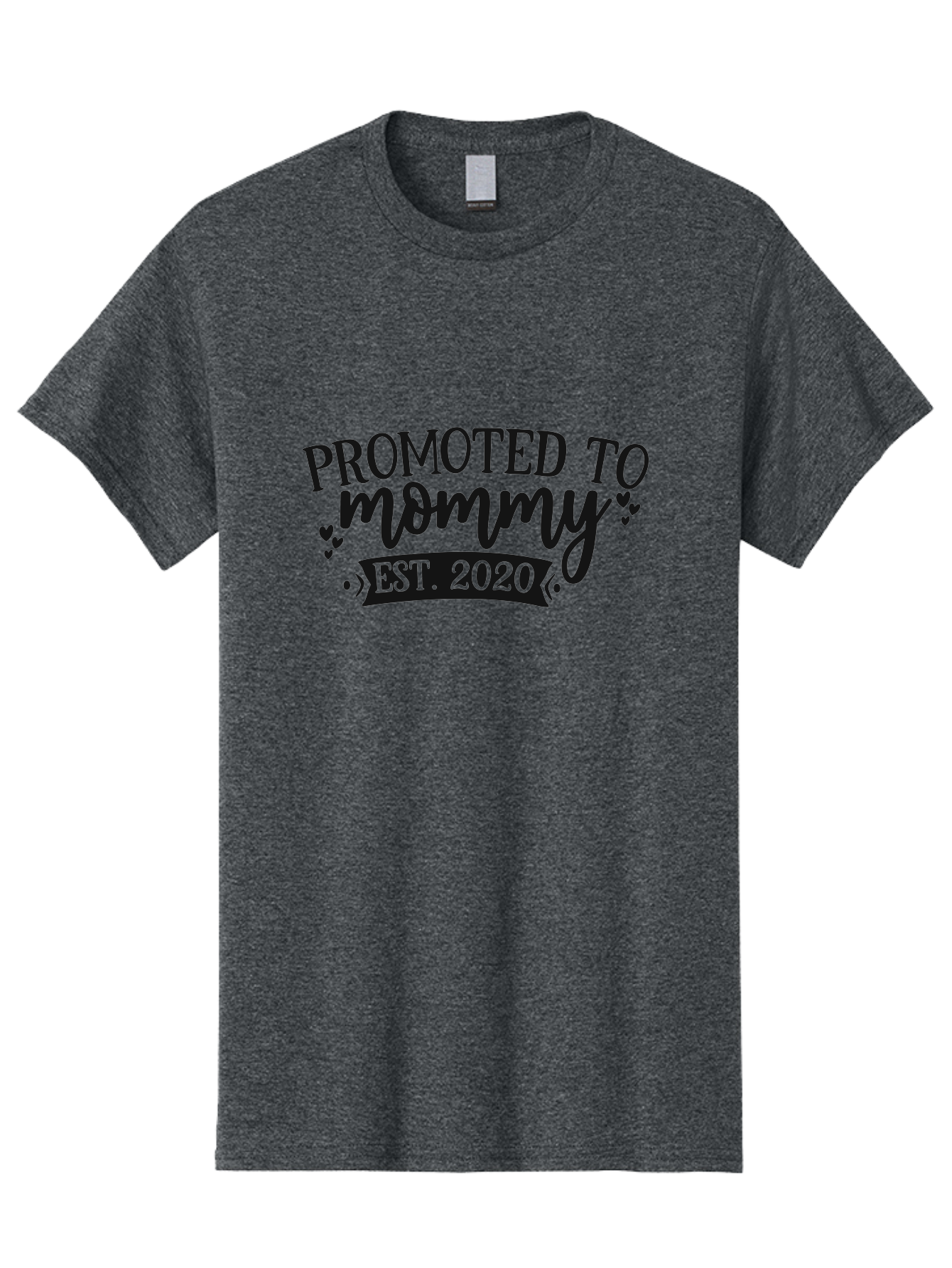 Promoted-To-Mommy Men'S Graphic Tee, 100% Cotton, Comfortable Casual Summer Wear, Machine Washable, Promoted To Mommy, New Mom, Motherhood, Est. 2020, Pregnancy Announcement, Parenting, Mother Love, Cute Design, Hearts, Banners Aad470 7