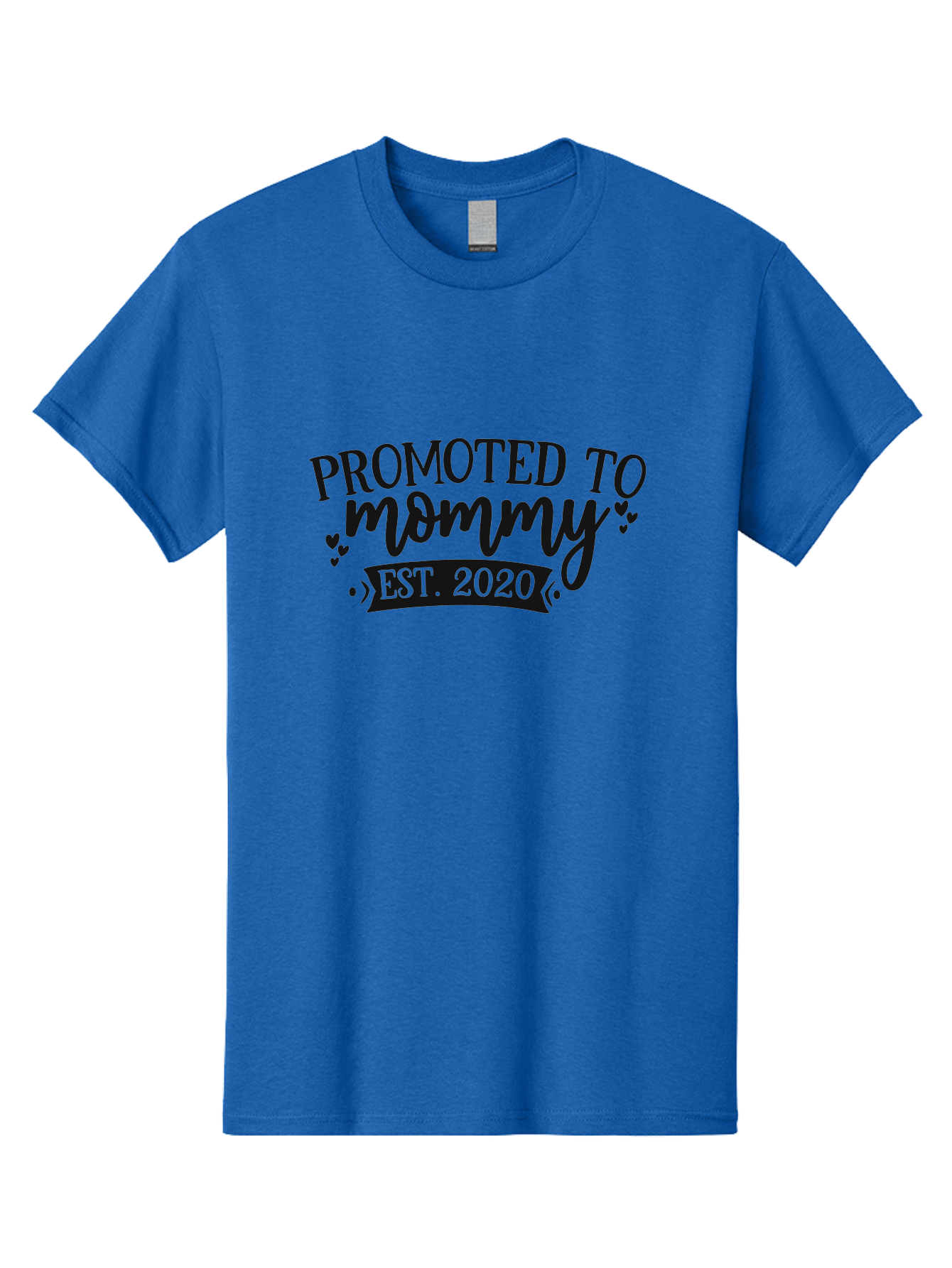 Promoted-To-Mommy Men'S Graphic Tee, 100% Cotton, Comfortable Casual Summer Wear, Machine Washable, Promoted To Mommy, New Mom, Motherhood, Est. 2020, Pregnancy Announcement, Parenting, Mother Love, Cute Design, Hearts, Banners Aad470 3