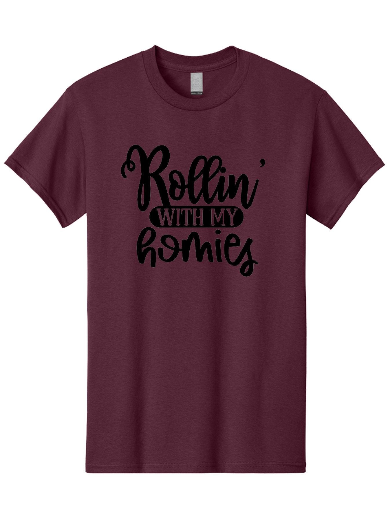 Rollin-With-My-Homies Men'S Graphic Tee, 100% Cotton, Comfortable Casual Summer Wear, Machine Washable, Rollin' With My Homies, Friendship, Loyalty, Homies, Friendship Goals, Squad, Cool Quotes, Trendy Phrases, Friendship Quotes Aad474 23