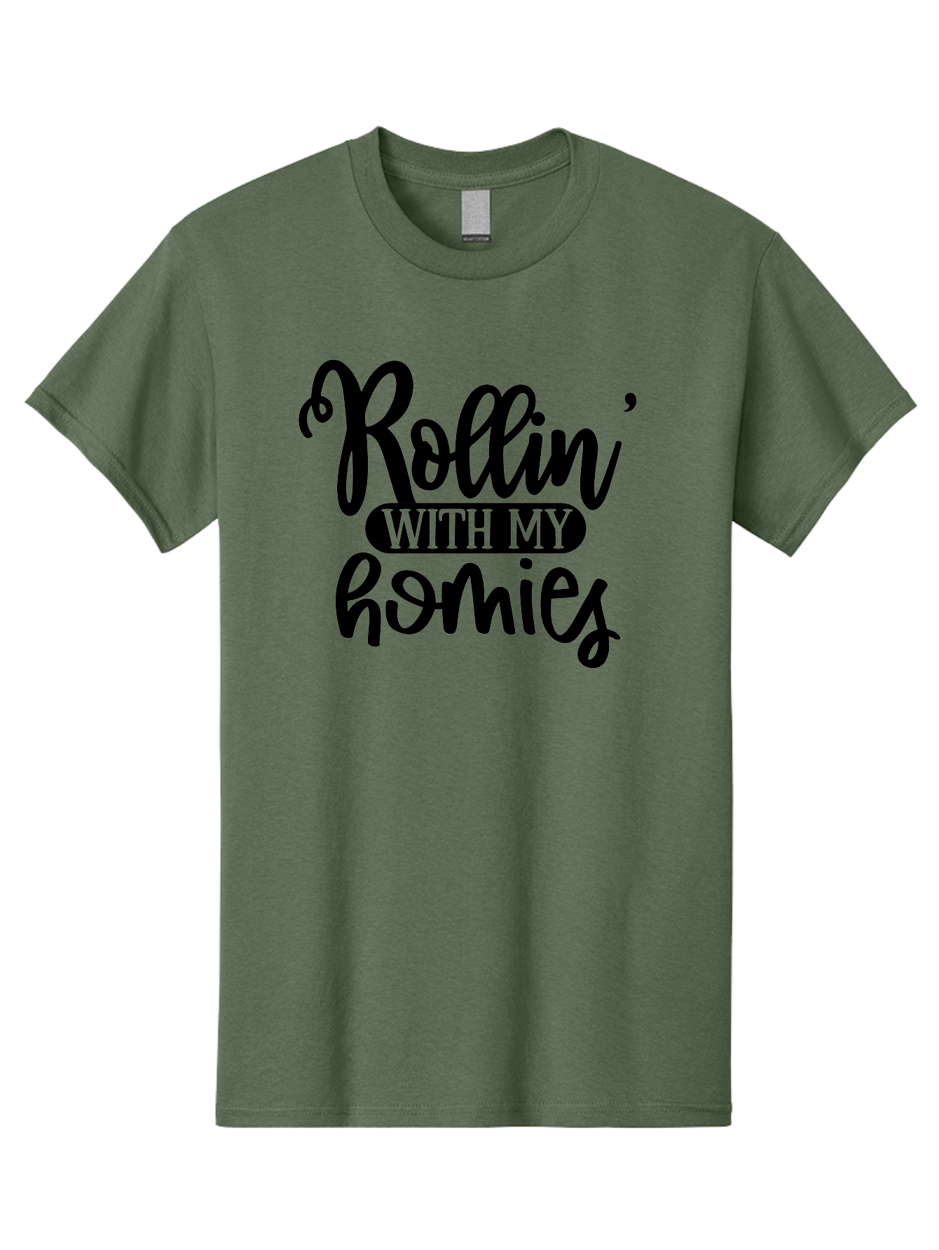 Rollin-With-My-Homies Men'S Graphic Tee, 100% Cotton, Comfortable Casual Summer Wear, Machine Washable, Rollin' With My Homies, Friendship, Loyalty, Homies, Friendship Goals, Squad, Cool Quotes, Trendy Phrases, Friendship Quotes Aad474 21