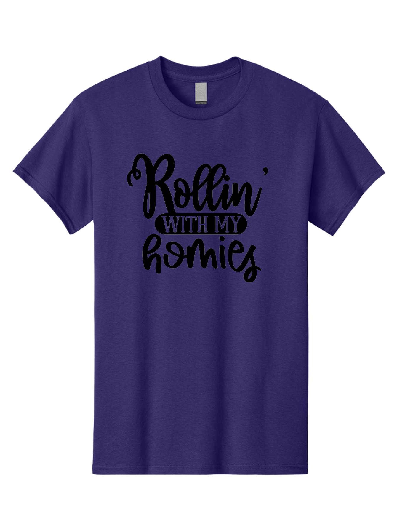 Rollin-With-My-Homies Men'S Graphic Tee, 100% Cotton, Comfortable Casual Summer Wear, Machine Washable, Rollin' With My Homies, Friendship, Loyalty, Homies, Friendship Goals, Squad, Cool Quotes, Trendy Phrases, Friendship Quotes Aad474 17