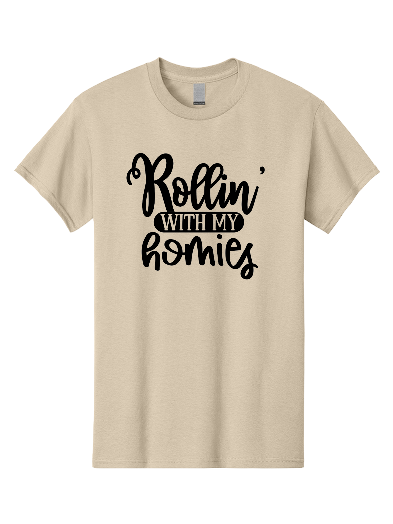 Rollin-With-My-Homies Men'S Graphic Tee, 100% Cotton, Comfortable Casual Summer Wear, Machine Washable, Rollin' With My Homies, Friendship, Loyalty, Homies, Friendship Goals, Squad, Cool Quotes, Trendy Phrases, Friendship Quotes Aad474 29