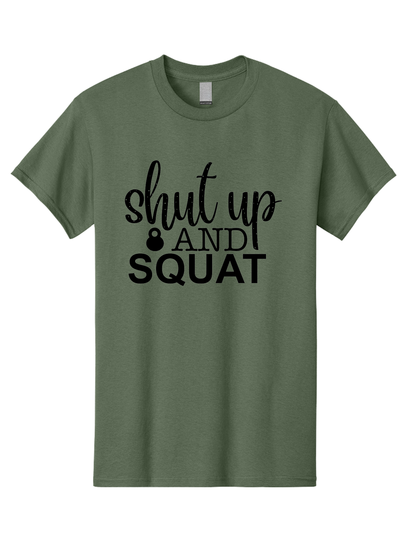 Shut-Up-And-Squat Men'S Graphic Tee, 100% Cotton, Comfortable Casual Summer Wear, Machine Washable, Motivational Quote, Fitness Inspiration, Workout Phrase, Gym Slogan, Squat Exercise, Kettlebell, Weightlifting, Strength Training, Aad475 7