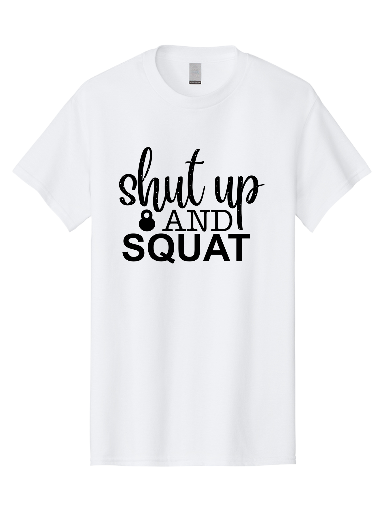 Shut-Up-And-Squat Men'S Graphic Tee, 100% Cotton, Comfortable Casual Summer Wear, Machine Washable, Motivational Quote, Fitness Inspiration, Workout Phrase, Gym Slogan, Squat Exercise, Kettlebell, Weightlifting, Strength Training, Aad475 15