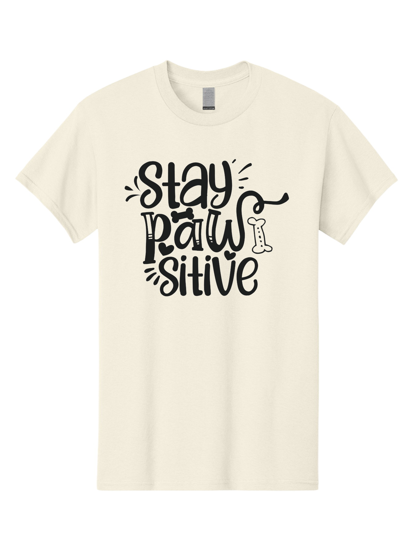 Stay-Paw-Sitive Men'S Graphic Tee, 100% Cotton, Comfortable Casual Summer Wear, Machine Washable, Dog Lover Quote, Positivity, Motivational Phrase, Paw Print, Dog Bones, Funny Dog Saying, Inspirational Quote, Pet Love, Stay Positive Aad482 29