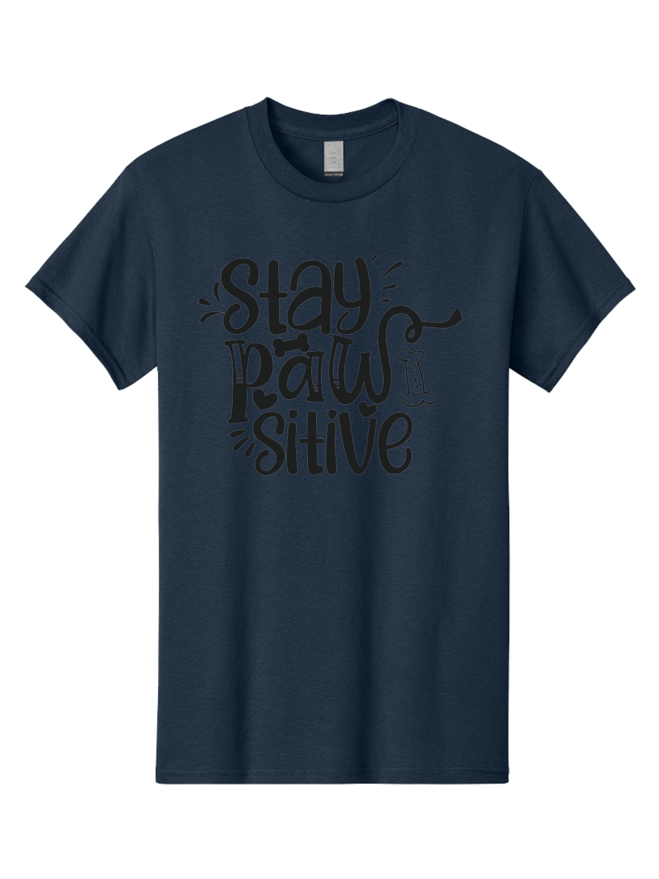 Stay-Paw-Sitive Men'S Graphic Tee, 100% Cotton, Comfortable Casual Summer Wear, Machine Washable, Dog Lover Quote, Positivity, Motivational Phrase, Paw Print, Dog Bones, Funny Dog Saying, Inspirational Quote, Pet Love, Stay Positive Aad482 11