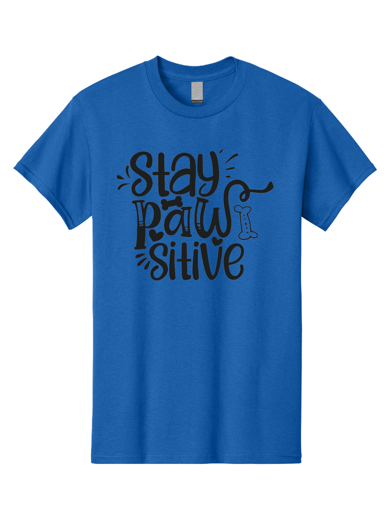Stay-Paw-Sitive Men'S Graphic Tee, 100% Cotton, Comfortable Casual Summer Wear, Machine Washable, Dog Lover Quote, Positivity, Motivational Phrase, Paw Print, Dog Bones, Funny Dog Saying, Inspirational Quote, Pet Love, Stay Positive Aad482 5