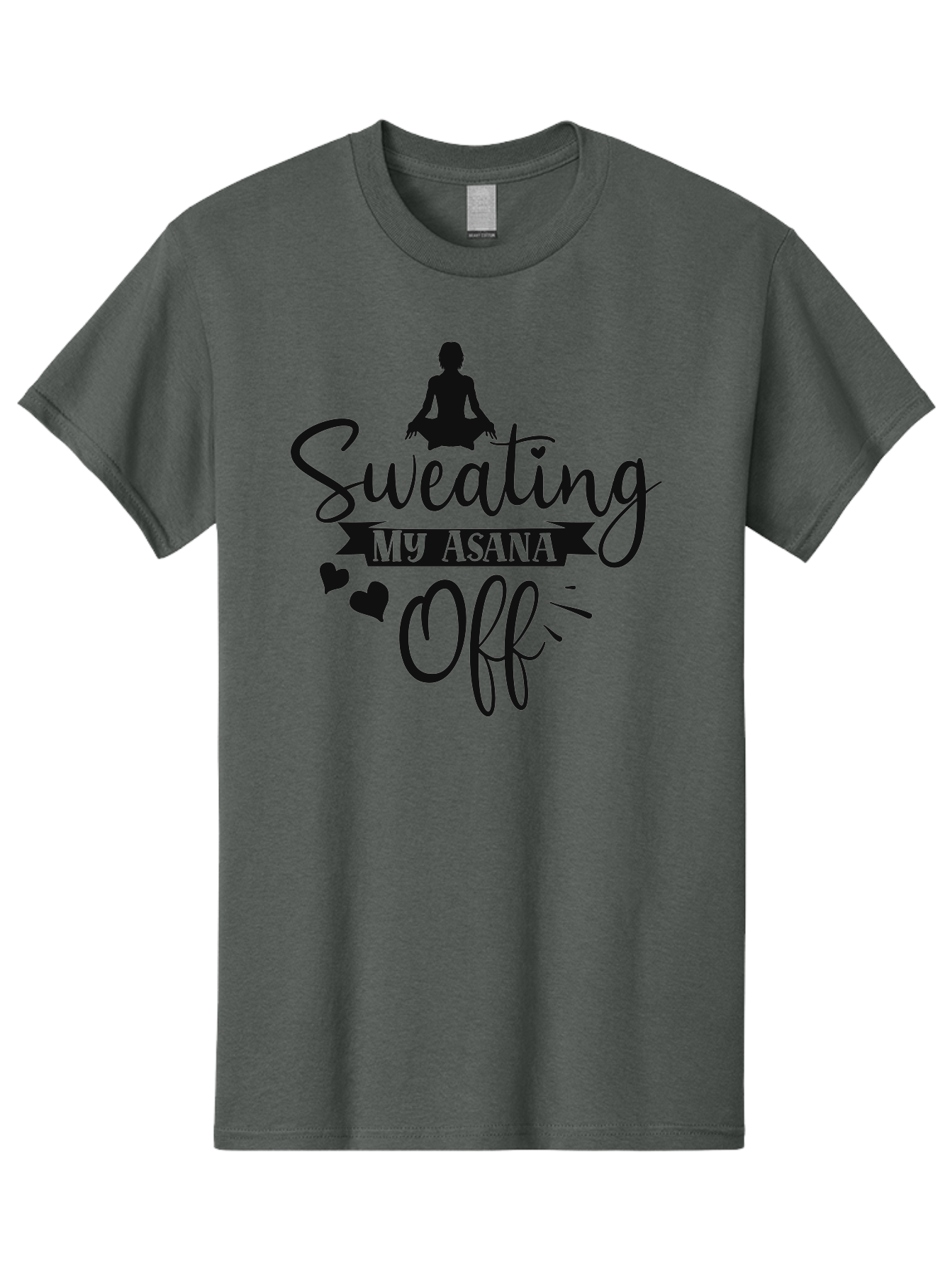 Sweating-My-Asana-Off Men'S Graphic Tee, 100% Cotton, Comfortable Casual Summer Wear, Machine Washable, Yoga, Meditation, Fitness, Wellness, Mindfulness, Relaxation, Self-Care, Health, Black Silhouette, Love Hearts Aad490 15