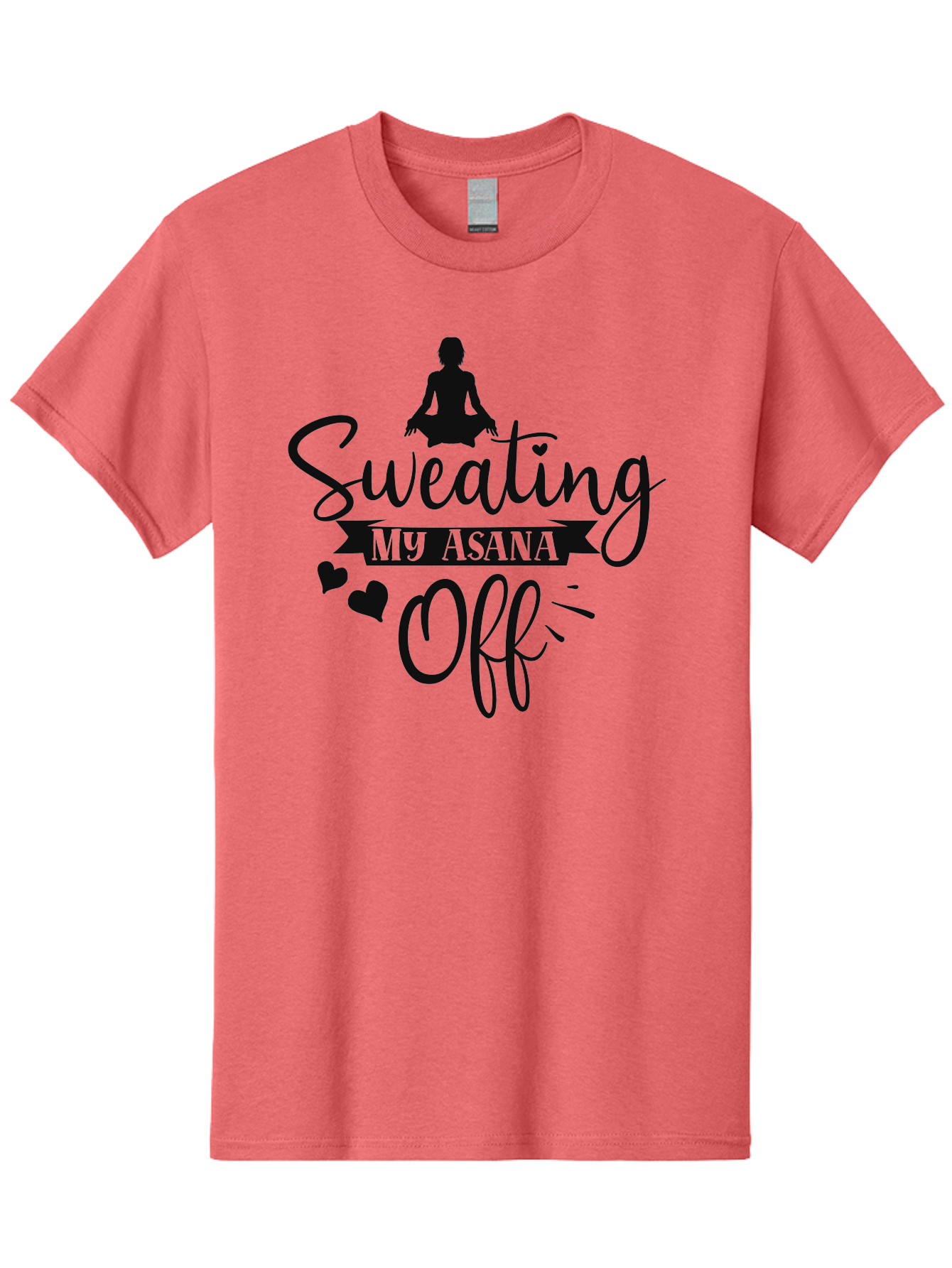 Sweating-My-Asana-Off Men'S Graphic Tee, 100% Cotton, Comfortable Casual Summer Wear, Machine Washable, Yoga, Meditation, Fitness, Wellness, Mindfulness, Relaxation, Self-Care, Health, Black Silhouette, Love Hearts Aad490 11