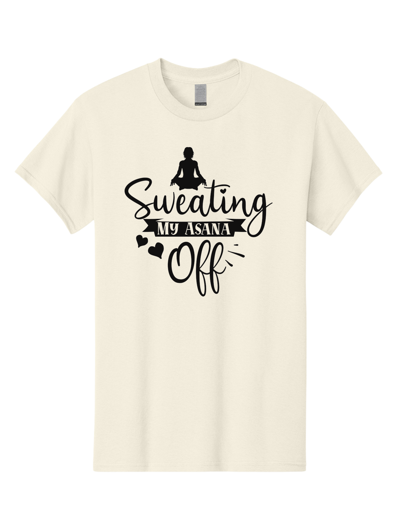 Sweating-My-Asana-Off Men'S Graphic Tee, 100% Cotton, Comfortable Casual Summer Wear, Machine Washable, Yoga, Meditation, Fitness, Wellness, Mindfulness, Relaxation, Self-Care, Health, Black Silhouette, Love Hearts Aad490 19