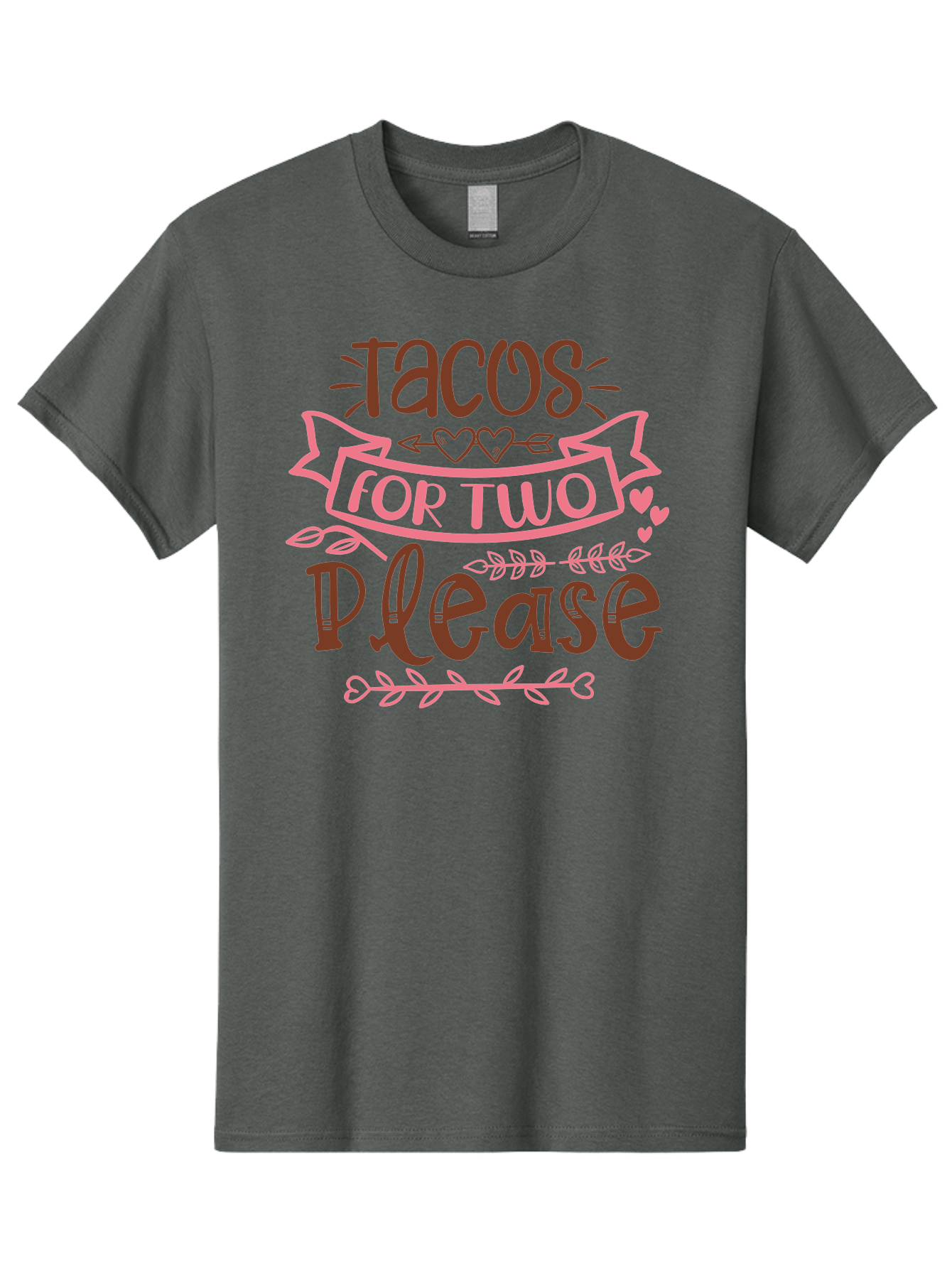 Tacos-For-Two-Please Men'S Graphic Tee, 100% Cotton, Comfortable Casual Summer Wear, Machine Washable, Tacos For Two, Romantic Dinner, Foodie Gift, Taco Love, Couple'S Quote, Dinner For Two, Love Hearts, Valentine'S Day Aad491 7