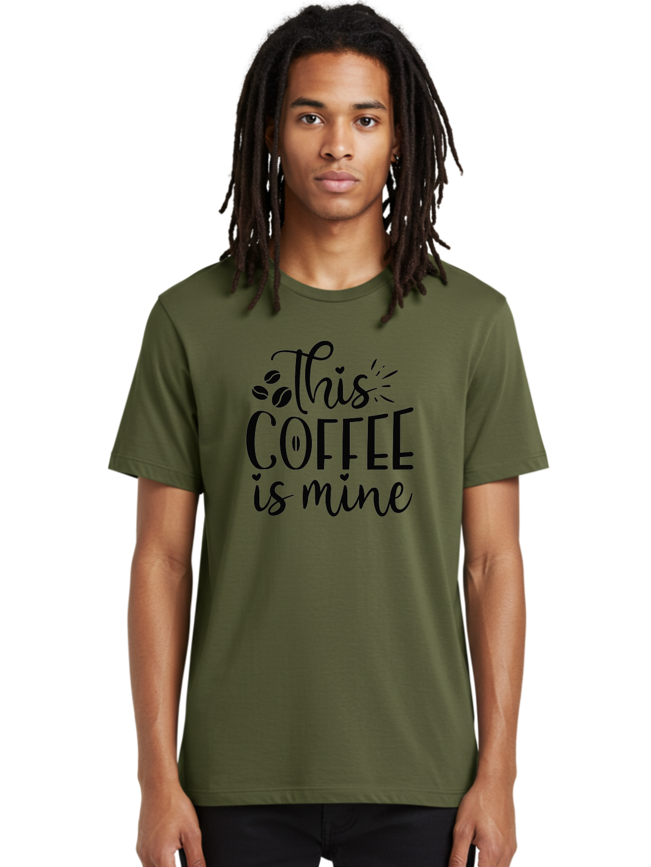 This-Coffee-Is-Mine Men'S Graphic Tee, 100% Cotton, Comfortable Casual Summer Wear, Machine Washable, Coffee Quote, Coffee Lover, Coffee Beans, Morning Coffee, Coffee Humor, Caffeine Fix, Coffee Obsession Aad492 2