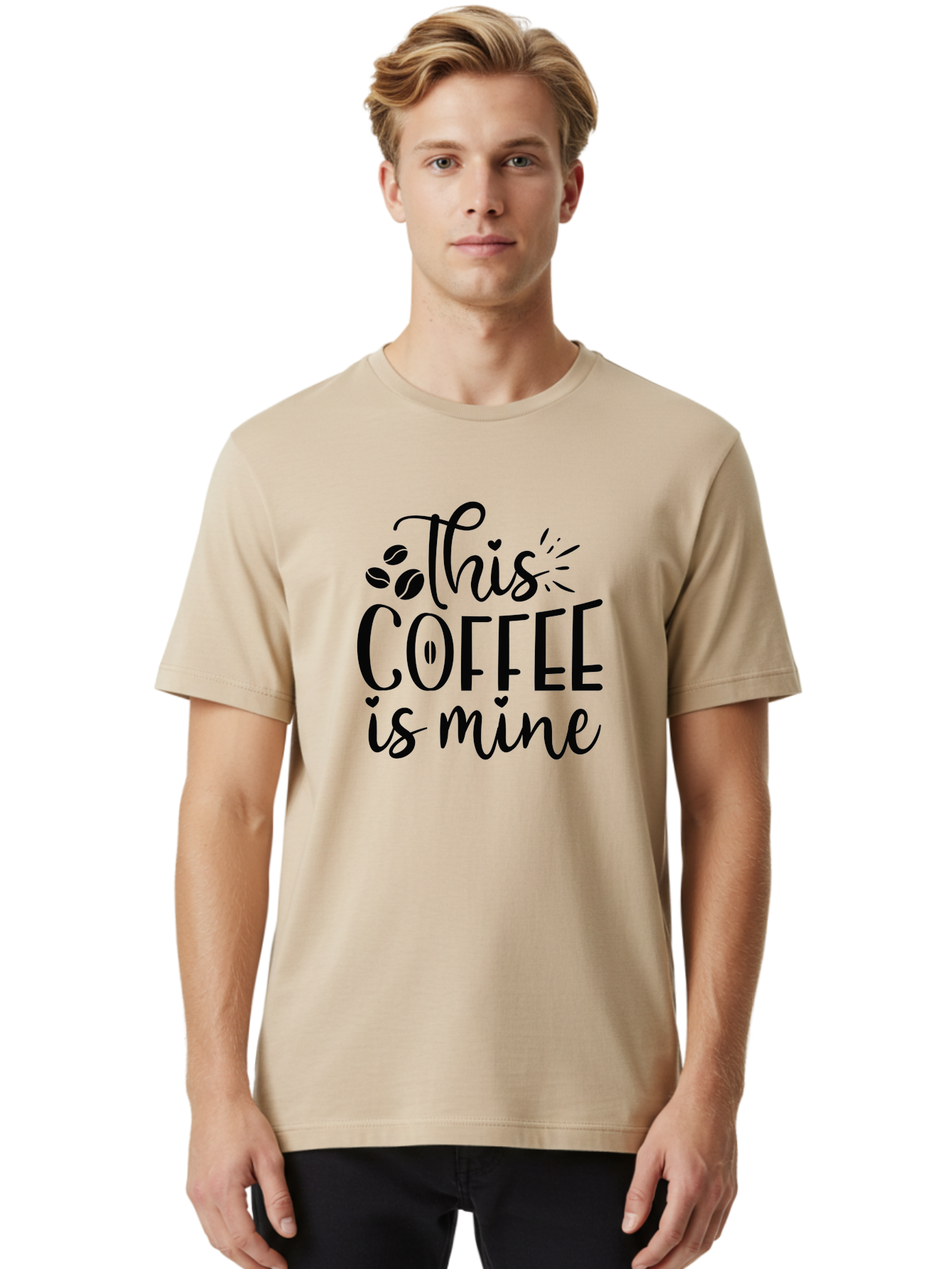 This-Coffee-Is-Mine Men'S Graphic Tee, 100% Cotton, Comfortable Casual Summer Wear, Machine Washable, Coffee Quote, Coffee Lover, Coffee Beans, Morning Coffee, Coffee Humor, Caffeine Fix, Coffee Obsession Aad492 30