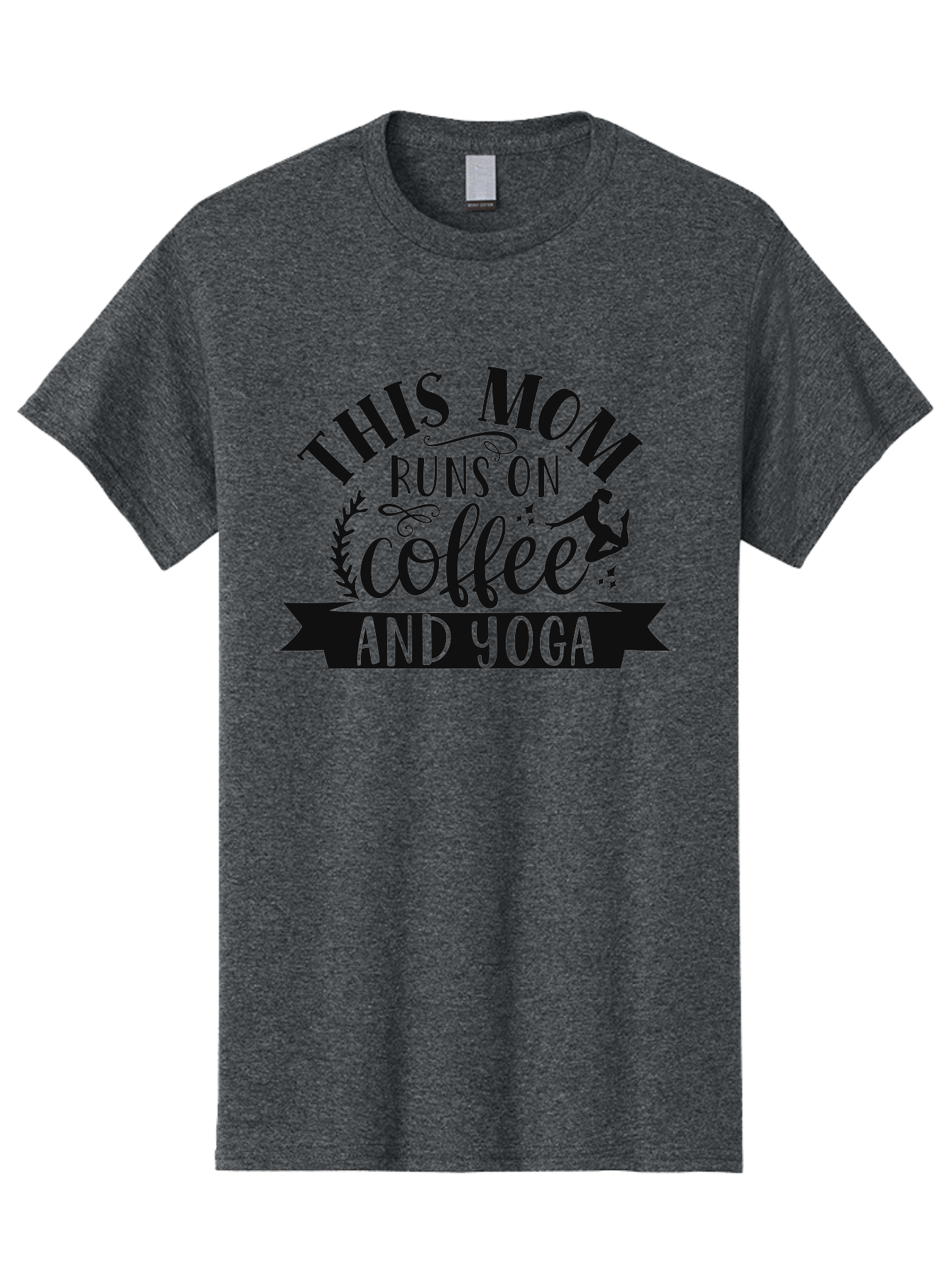 This-Mom-Runs-On-Coffee-And-Yoga Men'S Graphic Tee, 100% Cotton, Comfortable Casual Summer Wear, Machine Washable, Coffee And Yoga, Mom Life, Motherhood, Yoga For Moms, Coffee Lover, Fitness Mom, Wellness, Mindfulness, Healthy Lifestyle Aad495 15