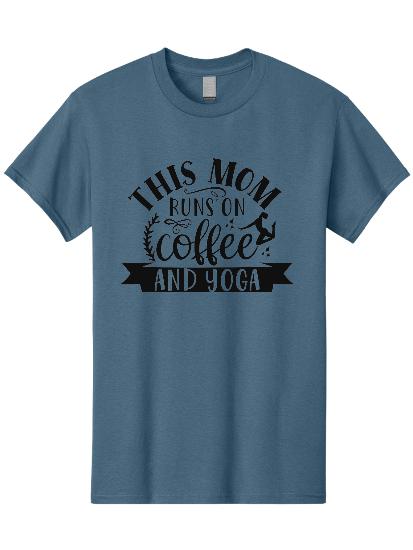This-Mom-Runs-On-Coffee-And-Yoga Men'S Graphic Tee, 100% Cotton, Comfortable Casual Summer Wear, Machine Washable, Coffee And Yoga, Mom Life, Motherhood, Yoga For Moms, Coffee Lover, Fitness Mom, Wellness, Mindfulness, Healthy Lifestyle Aad495 21