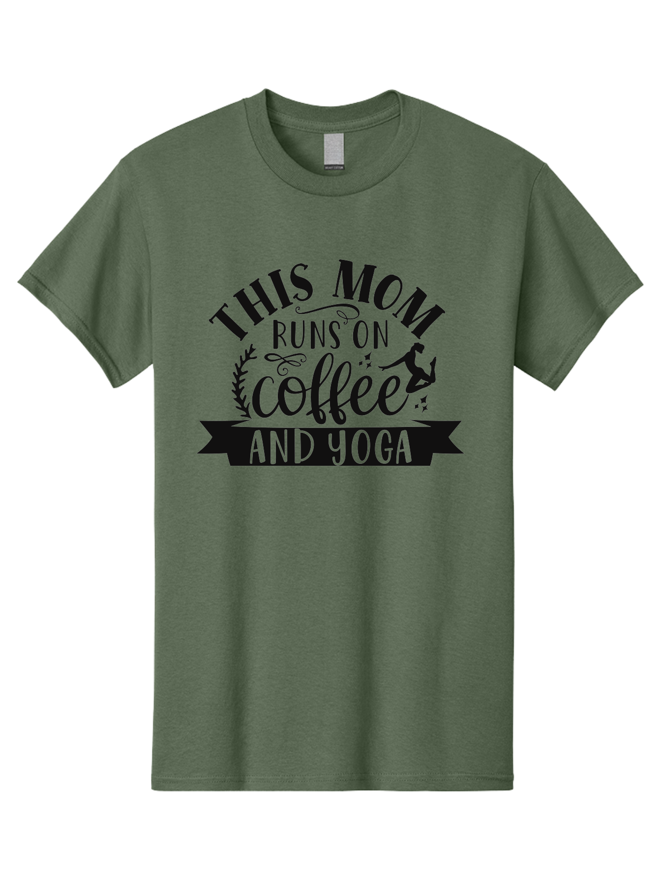 This-Mom-Runs-On-Coffee-And-Yoga Men'S Graphic Tee, 100% Cotton, Comfortable Casual Summer Wear, Machine Washable, Coffee And Yoga, Mom Life, Motherhood, Yoga For Moms, Coffee Lover, Fitness Mom, Wellness, Mindfulness, Healthy Lifestyle Aad495 29
