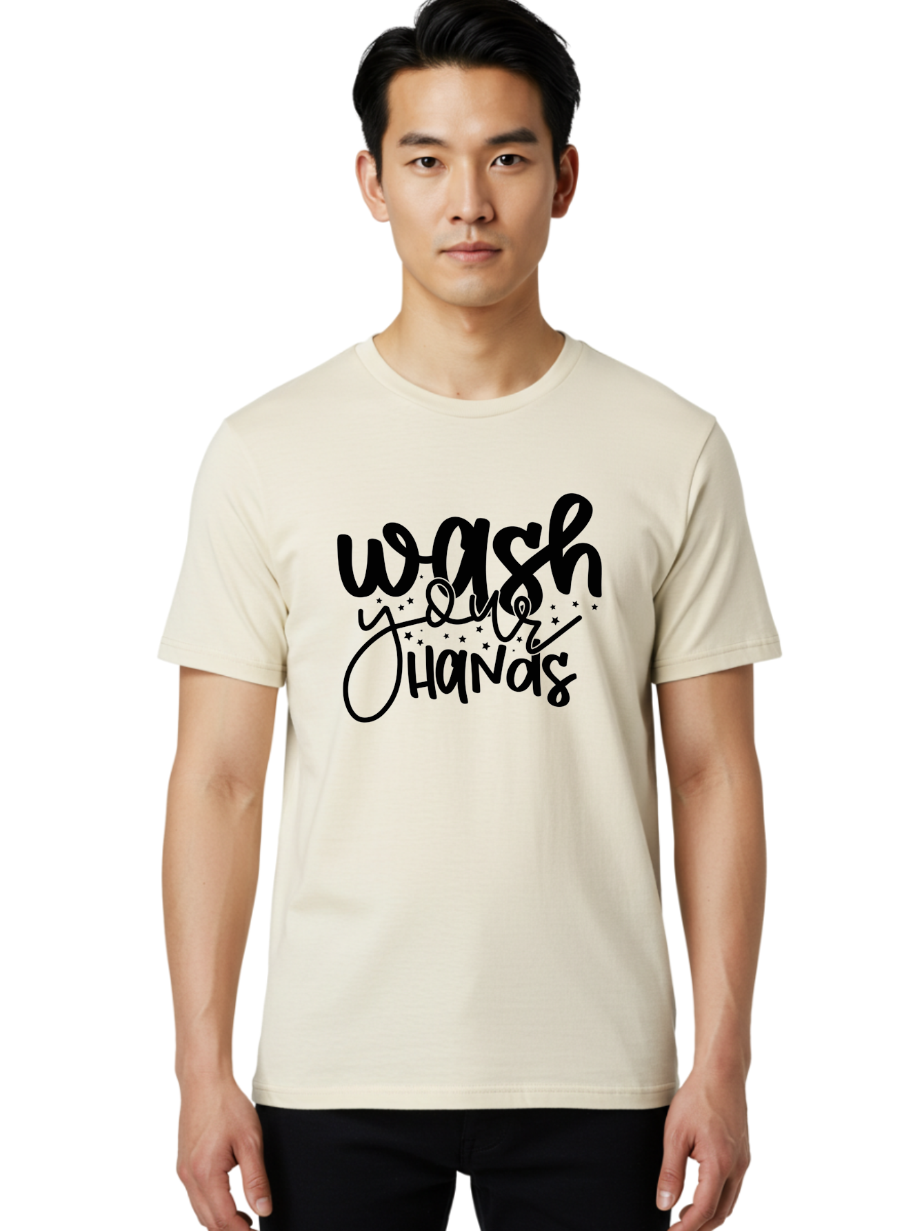Wash-Your-Hands-1 Men'S Graphic Tee, 100% Cotton, Comfortable Casual Summer Wear, Machine Washable, Handwashing Reminder, Hygiene Tips, Health Awareness, Clean Hands, Wellness Promotion, Safety Signs, Prevent Germs Aad497 26