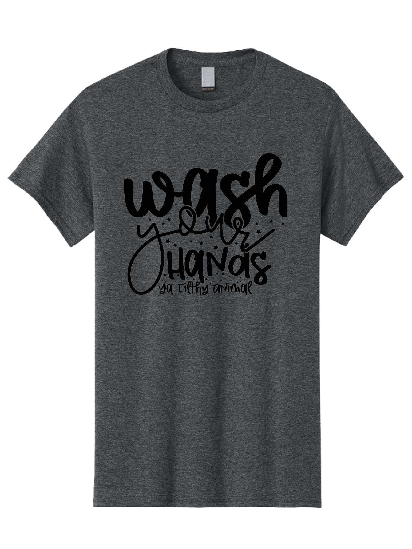 Wash-Your-Hands-Ya-Filthy-Animal Men'S Graphic Tee, 100% Cotton, Comfortable Casual Summer Wear, Machine Washable, Hand Washing Reminder, Hygiene Tips, Cleanliness Matters, Funny Quote, Quirky Humor, Sanitation Advice, Wash Your Hands, Aad498 3