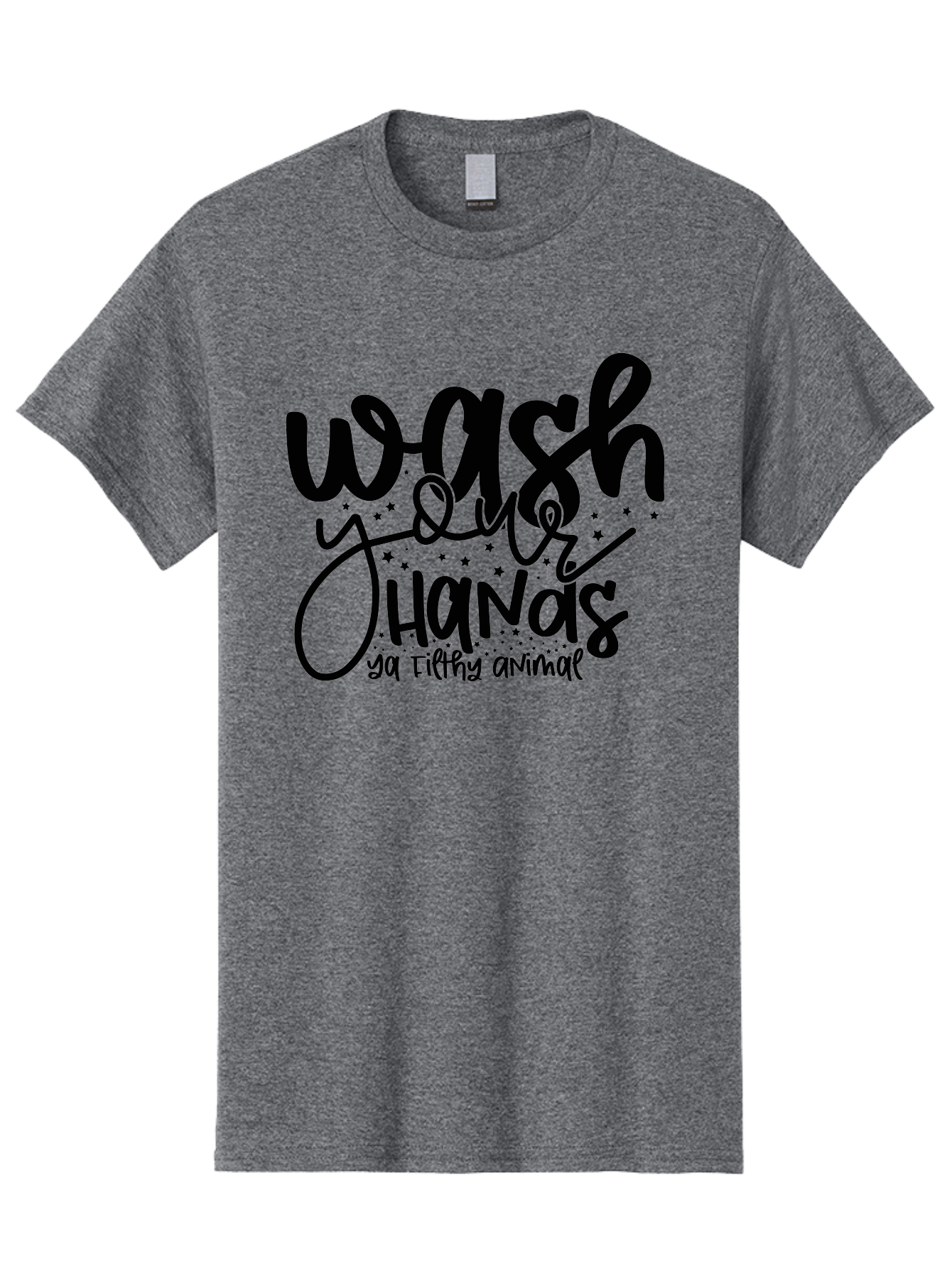 Wash-Your-Hands-Ya-Filthy-Animal Men'S Graphic Tee, 100% Cotton, Comfortable Casual Summer Wear, Machine Washable, Hand Washing Reminder, Hygiene Tips, Cleanliness Matters, Funny Quote, Quirky Humor, Sanitation Advice, Wash Your Hands, Aad498 13
